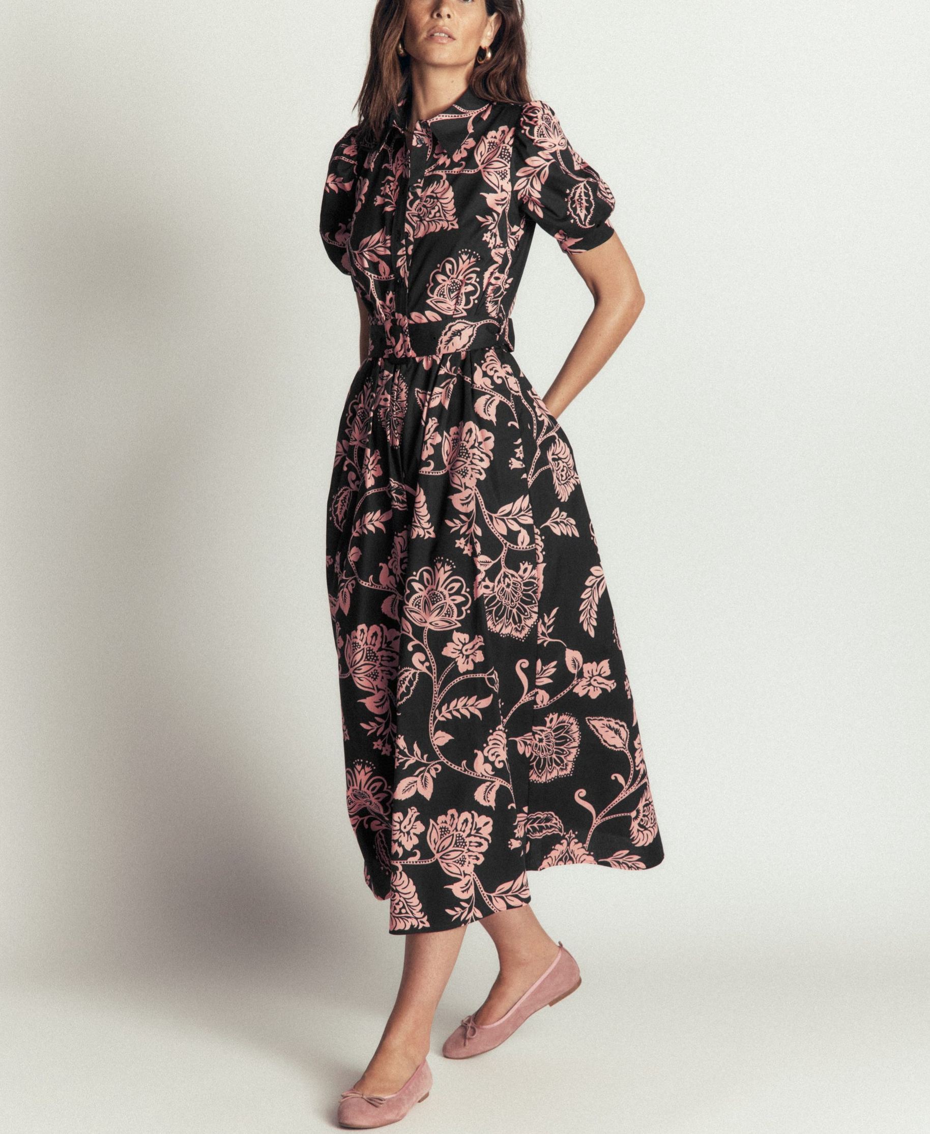 Belted Cotton Midi Dress