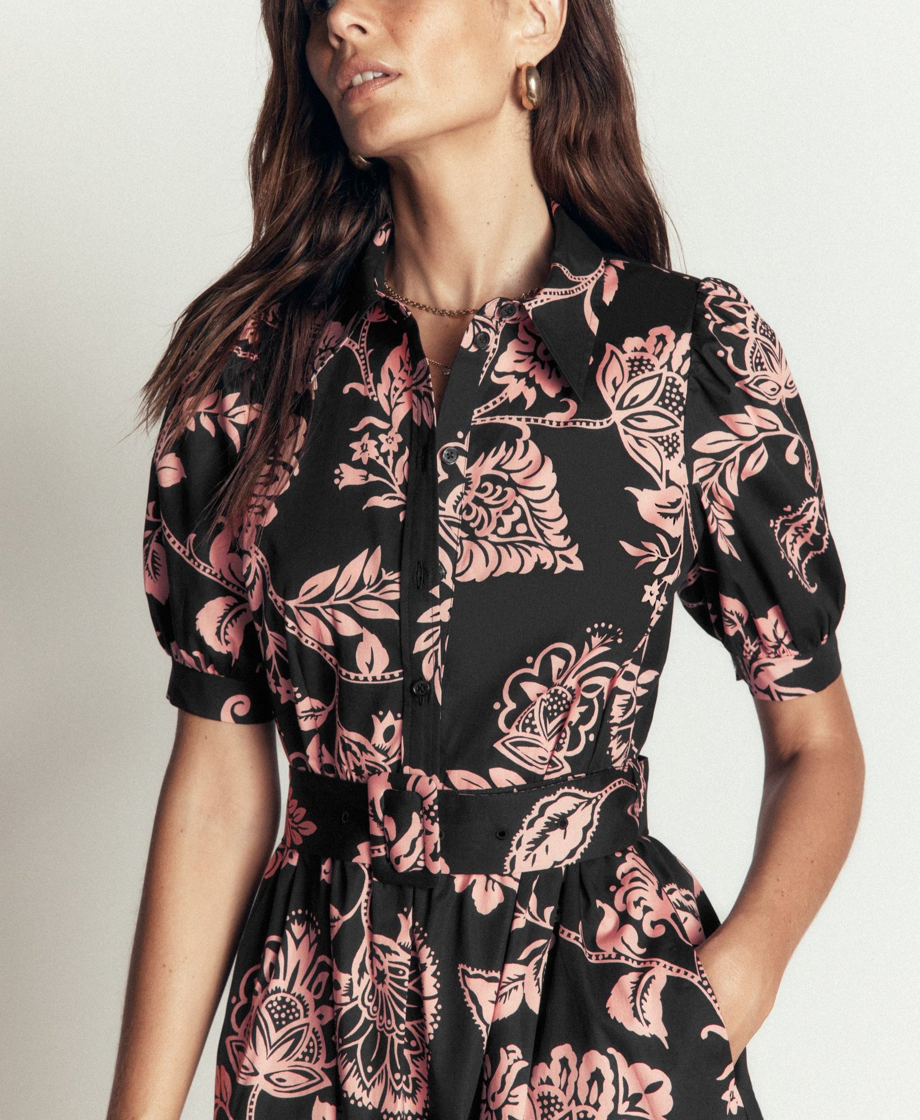 Belted Cotton Midi Dress