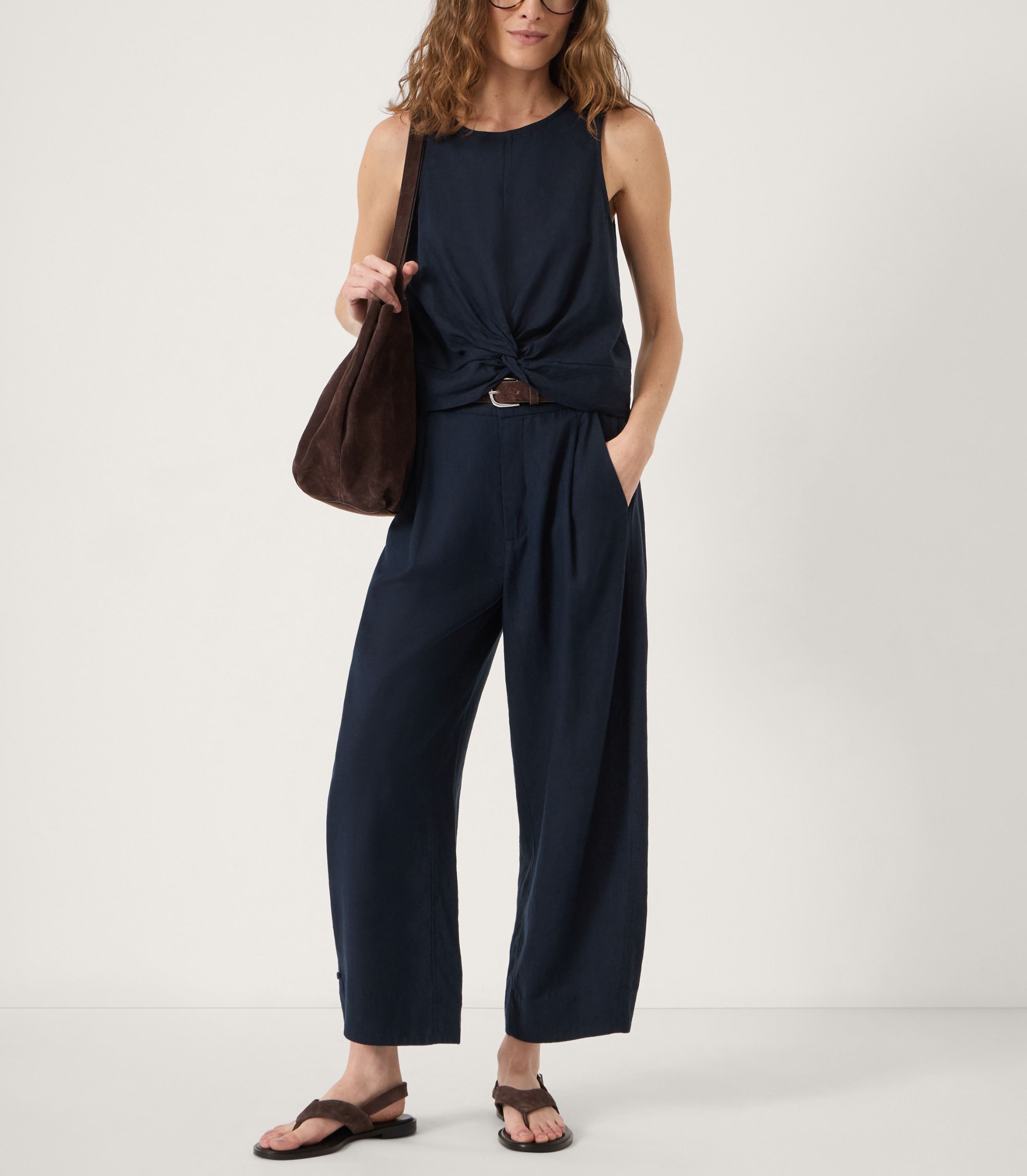 Maggie Twist Front Linen Top