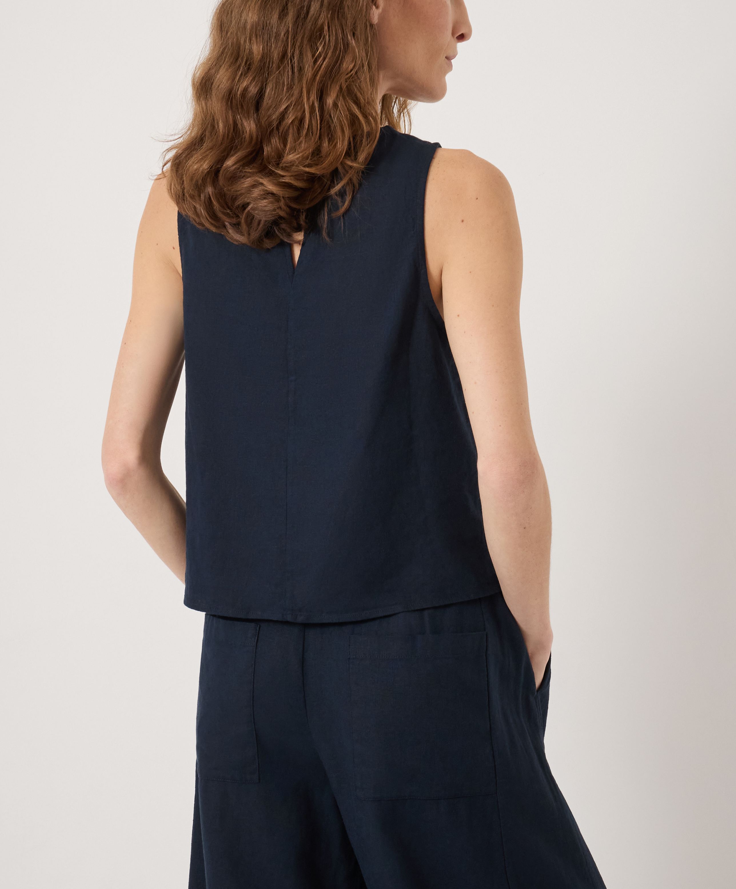 Maggie Twist Front Linen Top