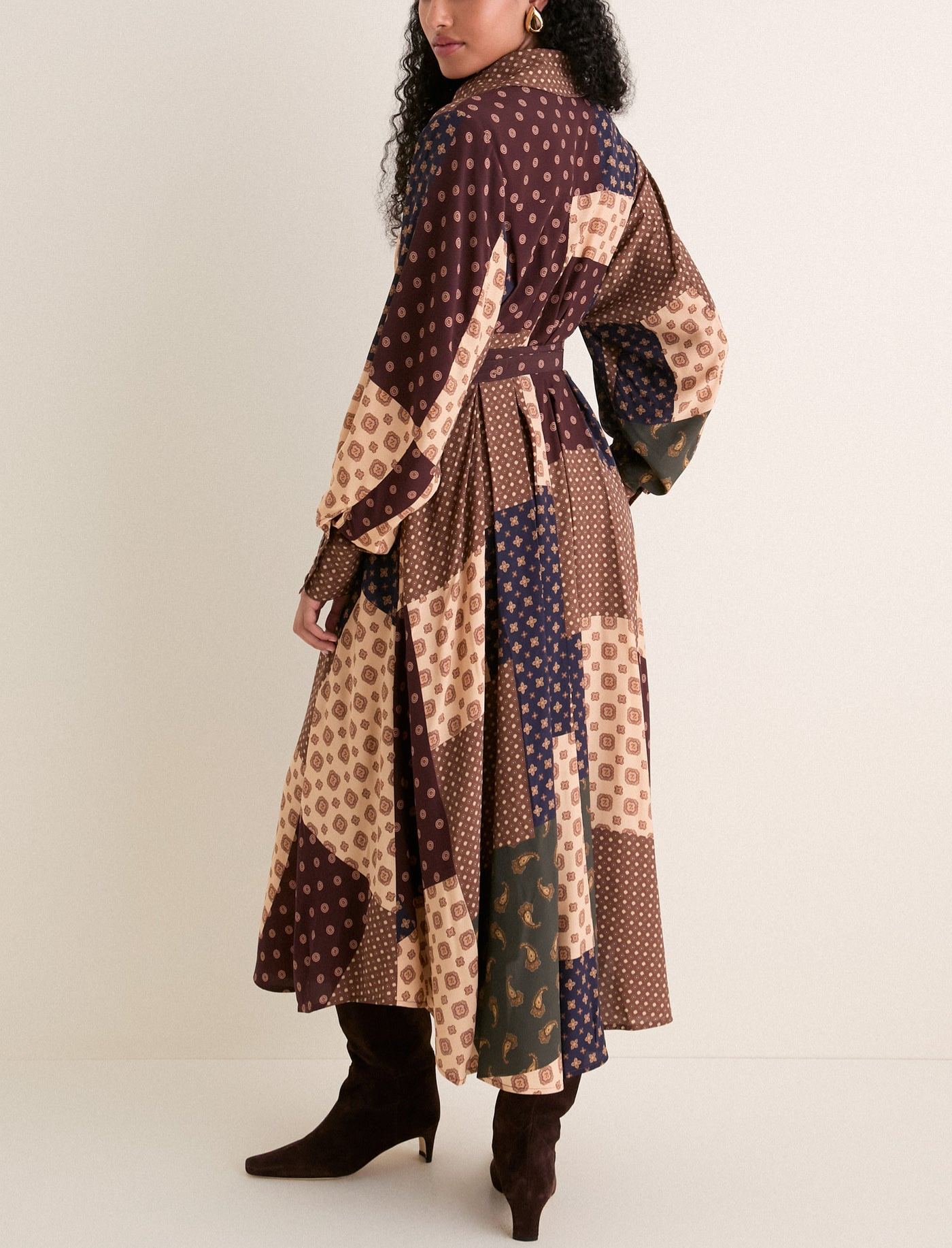 Geo Patch Print Midi Dress