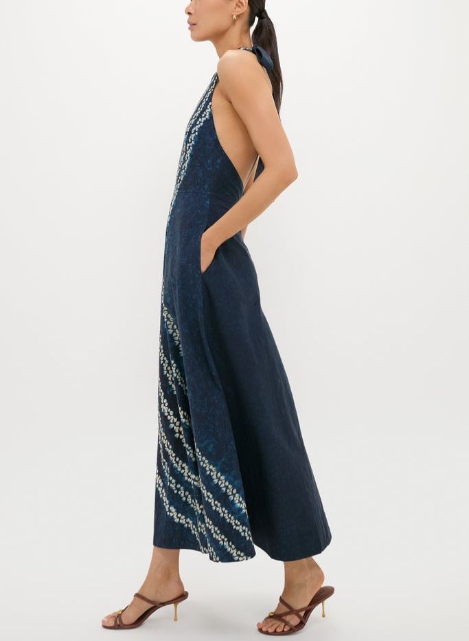 Indigo Mariner's Knot Halter Marlena Dress
