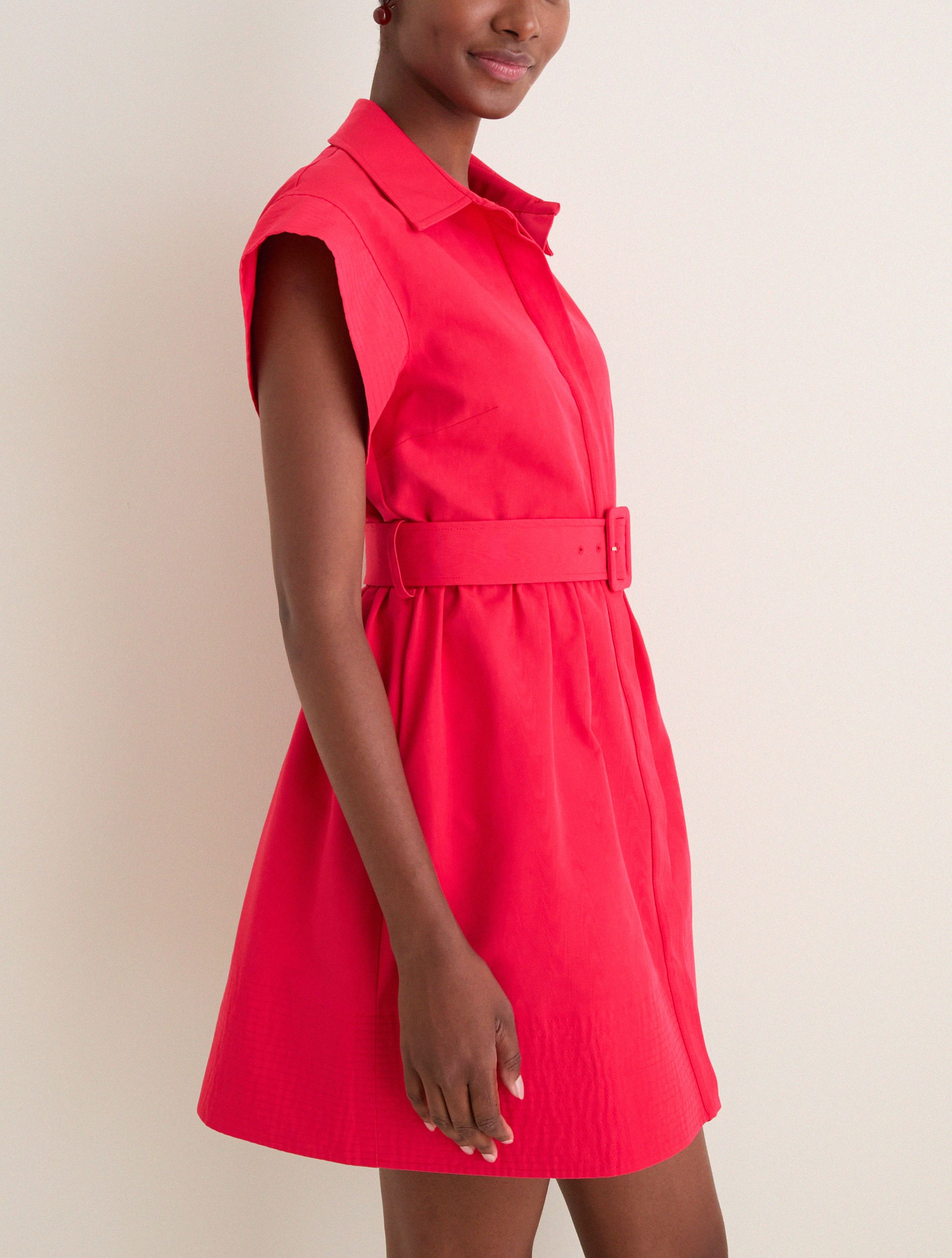 Classic Button-Up Belted Mini Chloe Dress