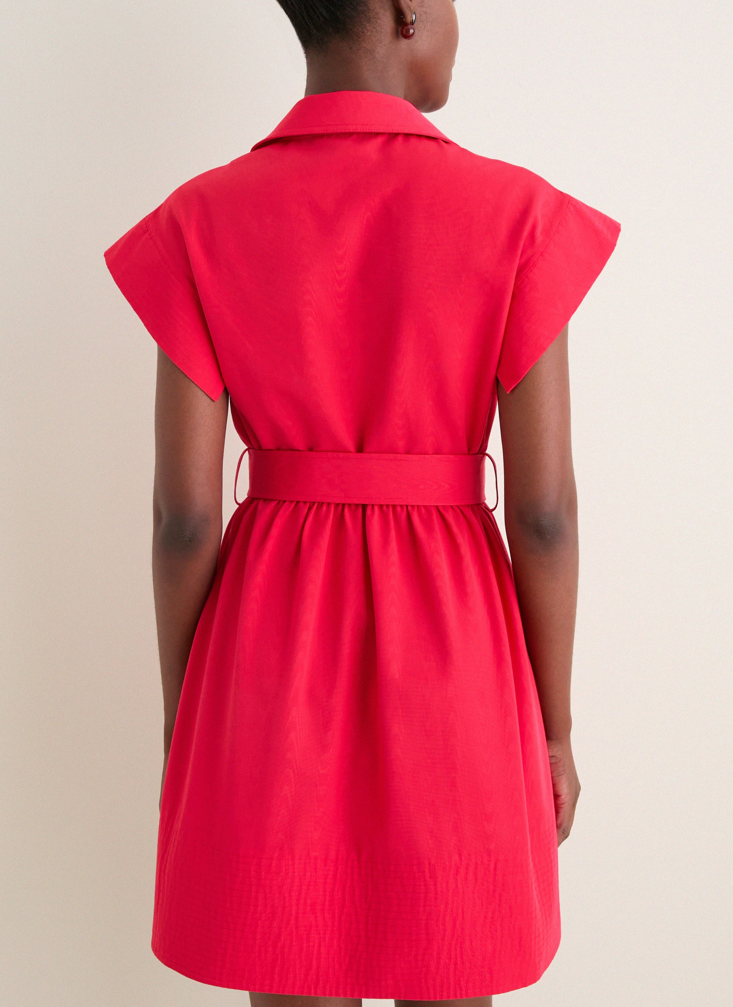 Classic Button-Up Belted Mini Chloe Dress