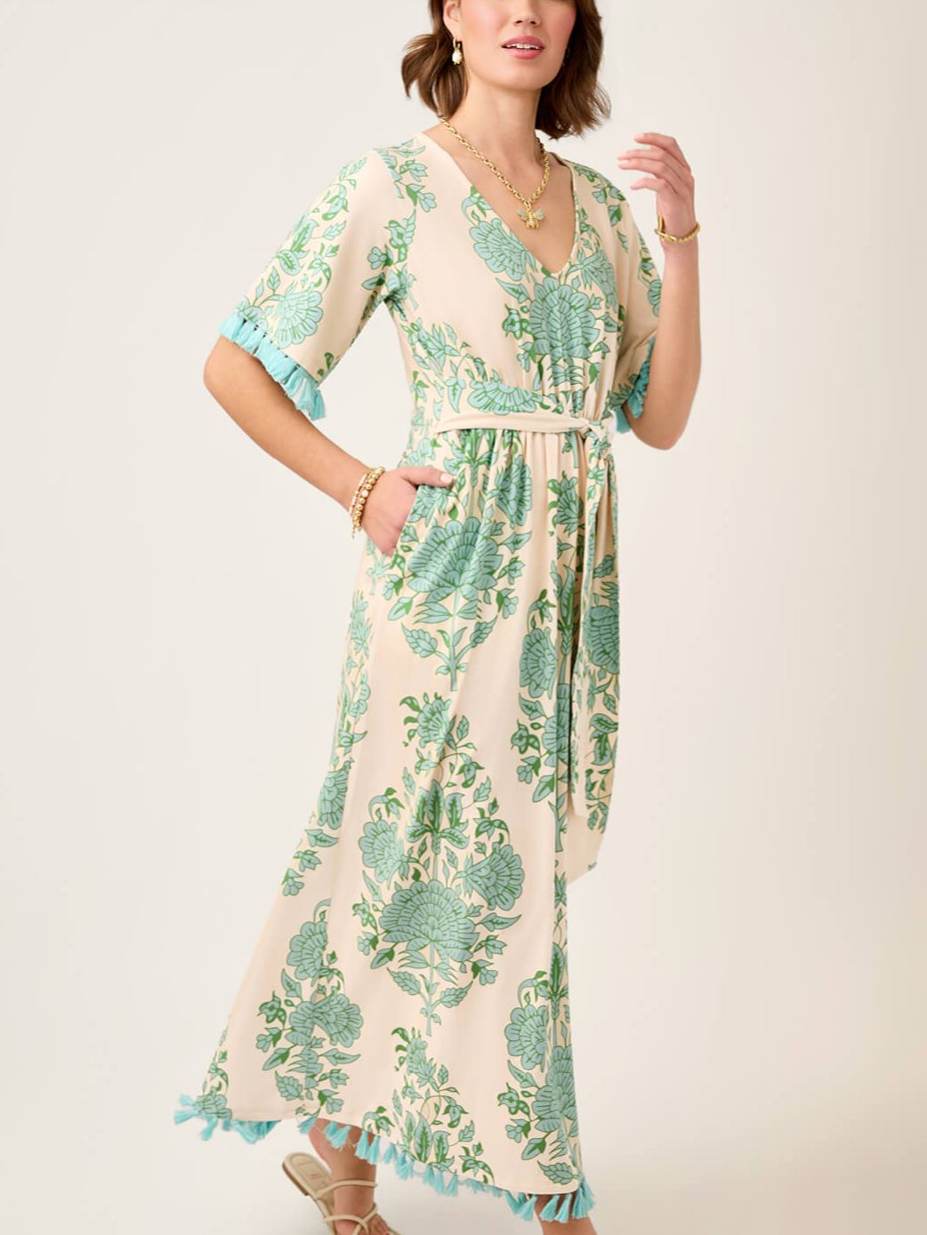 Adella Tassel Boho Midi Dress
