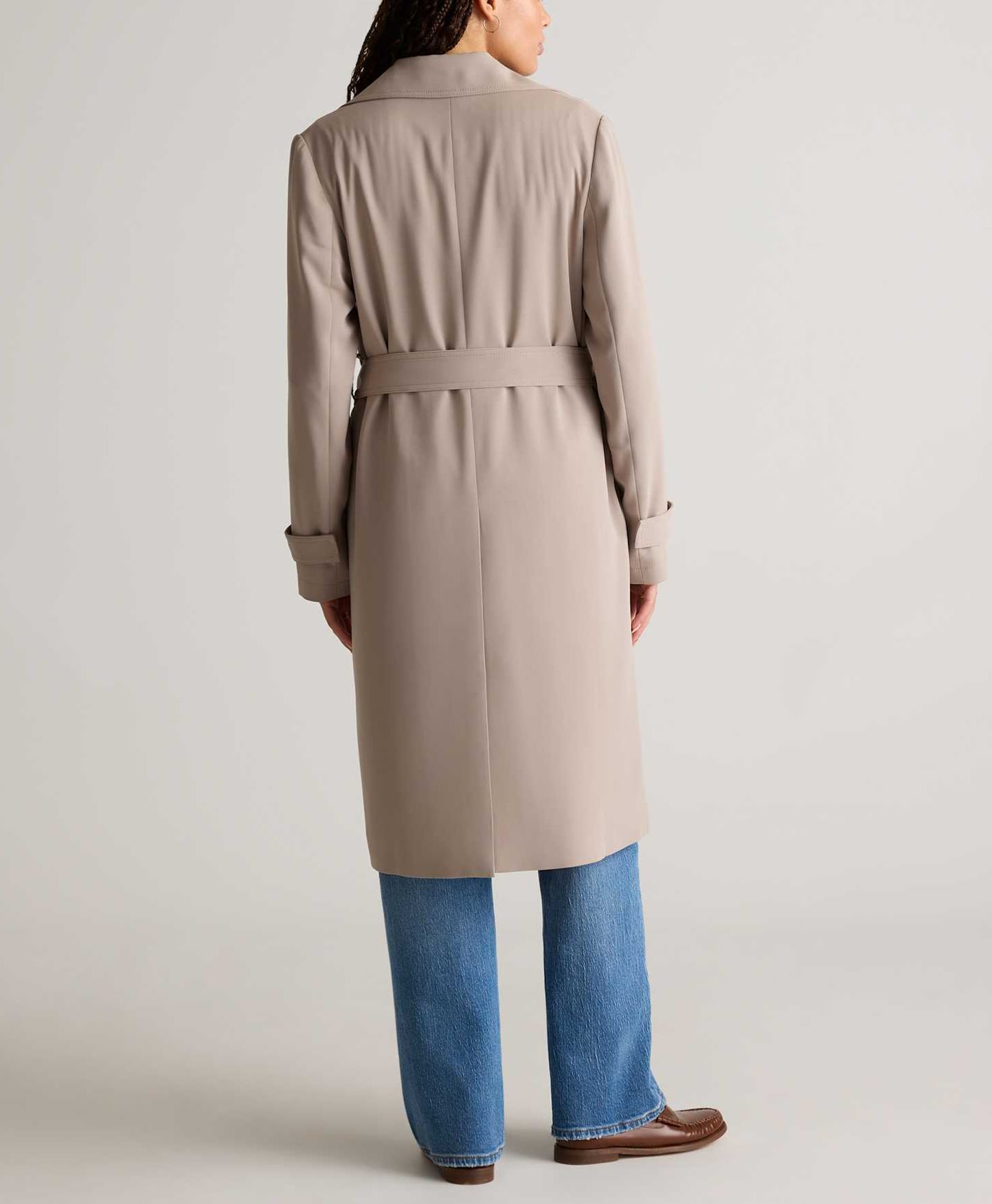 Stretch Crepe Trench Coat
