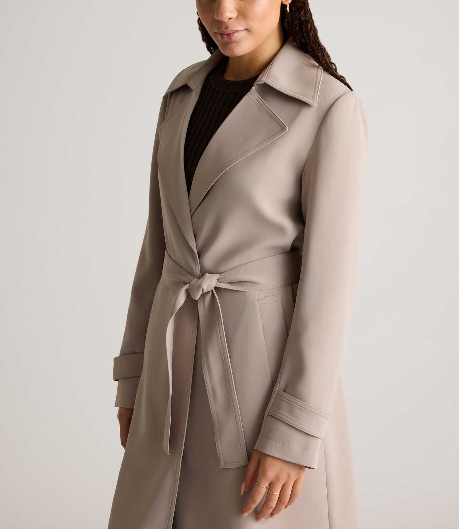 Stretch Crepe Trench Coat