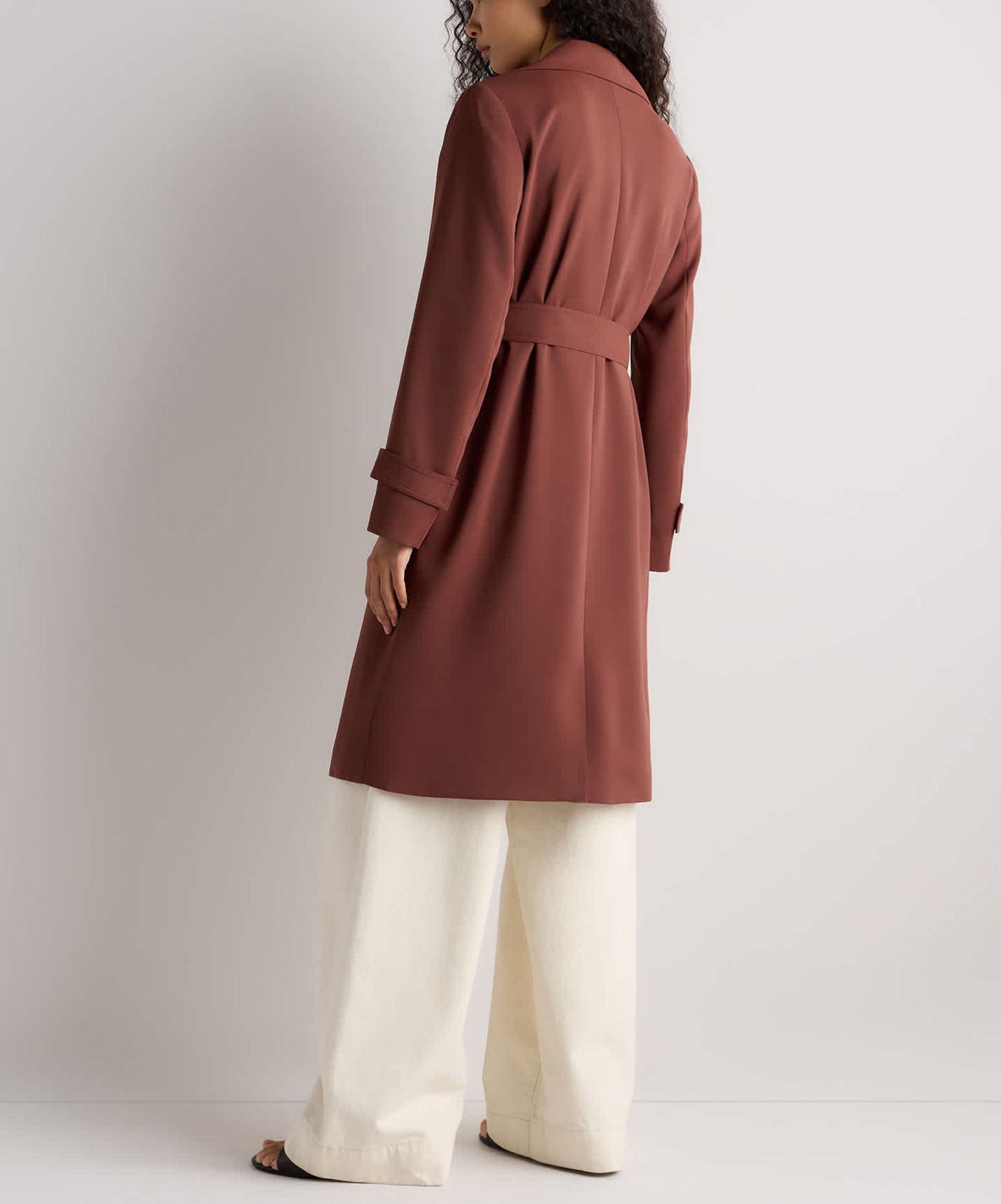 Stretch Crepe Trench Coat