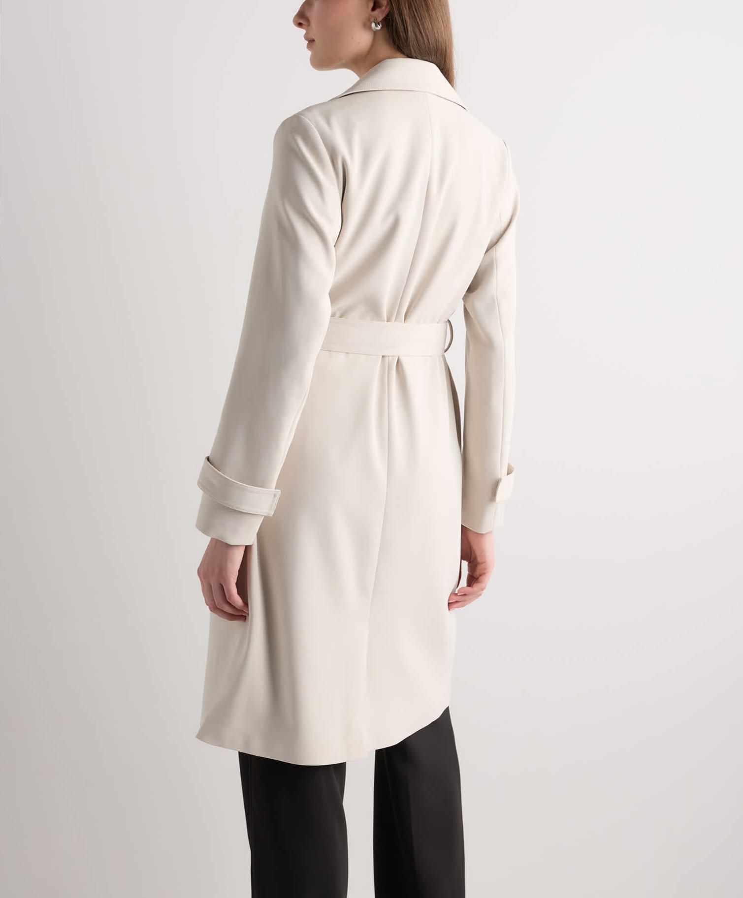 Stretch Crepe Trench Coat