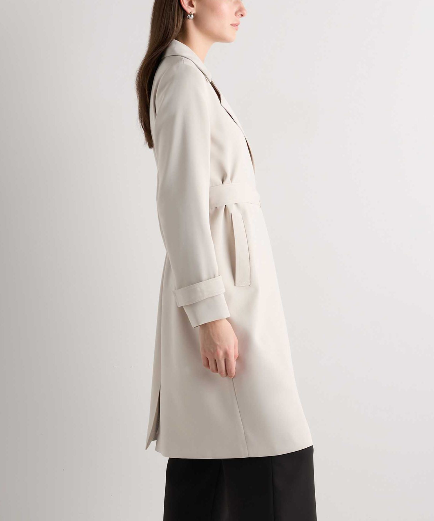 Stretch Crepe Trench Coat