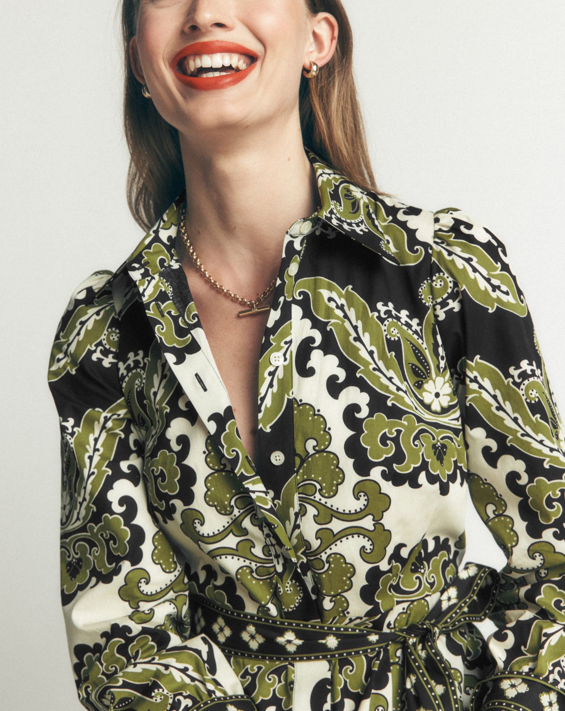 Cotton Midi Shirt Dress