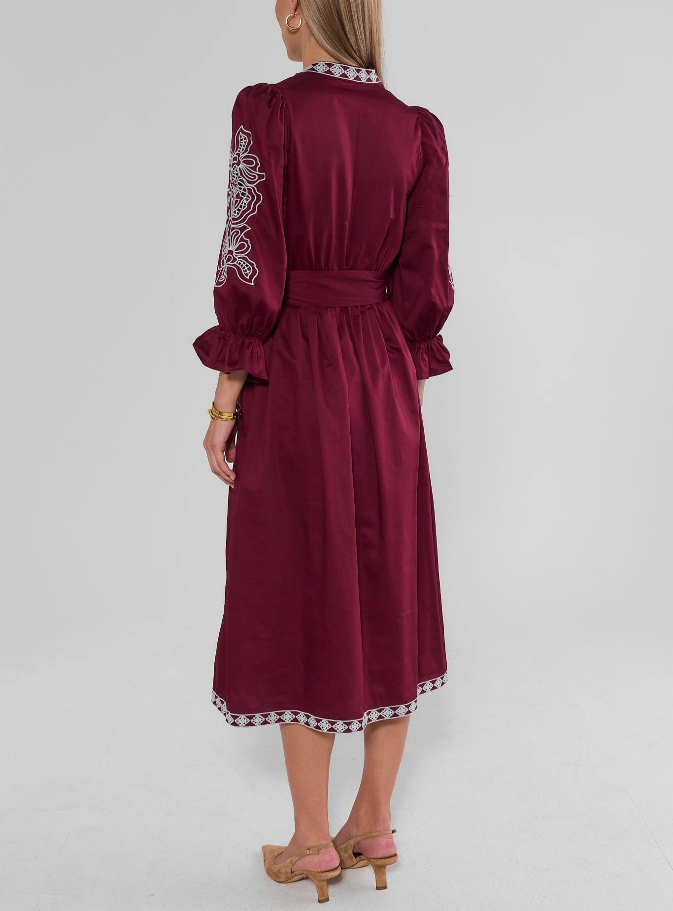 Deanna Embroidered Midi Dress