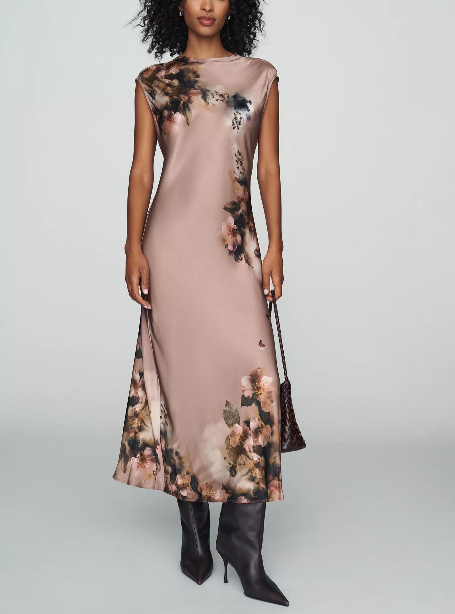 Charlette Mock-Neck Midi Slip Dress