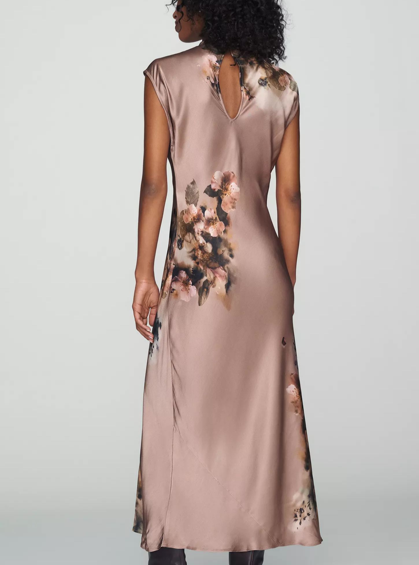 Charlette Mock-Neck Midi Slip Dress