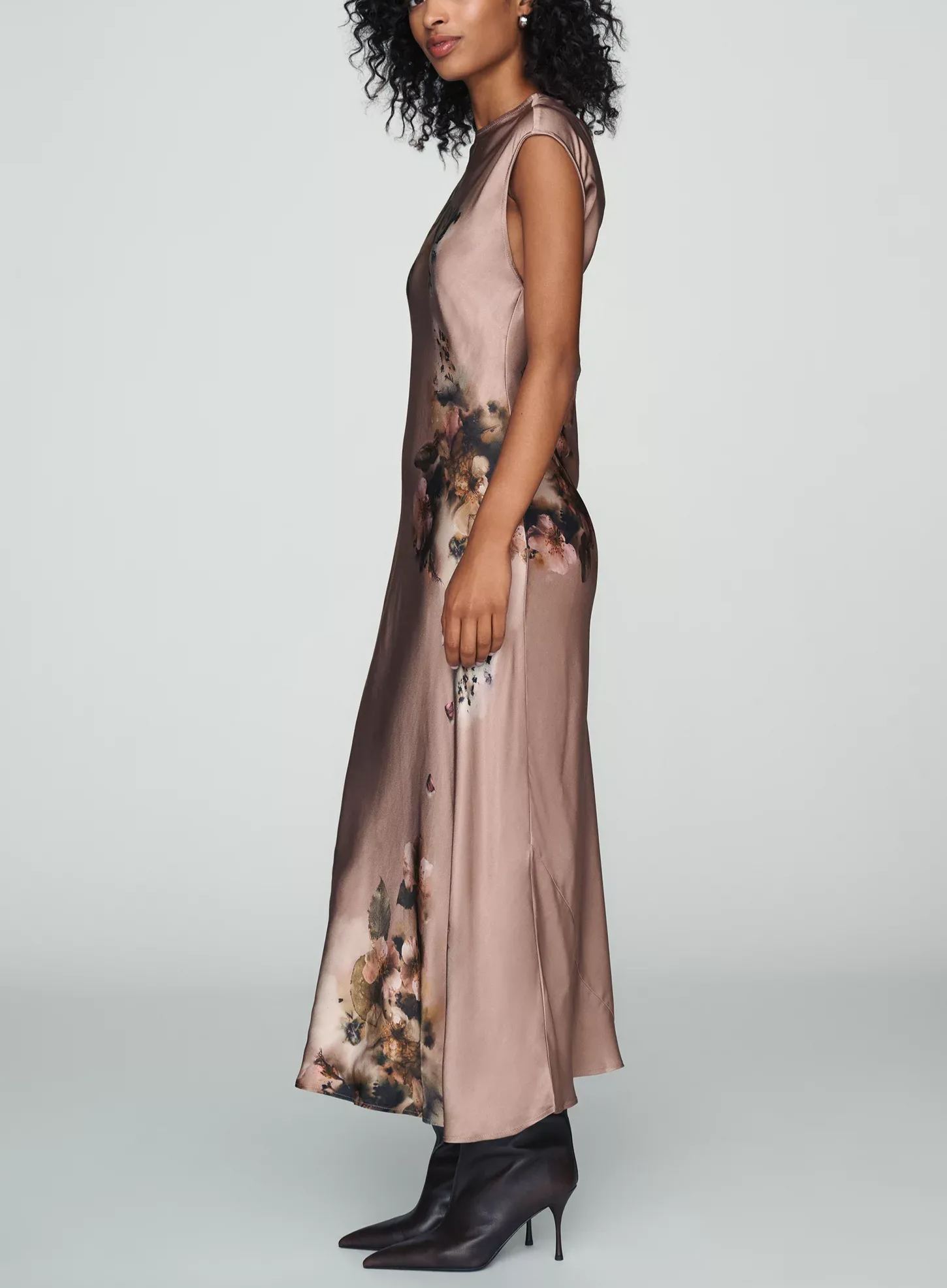 Charlette Mock-Neck Midi Slip Dress
