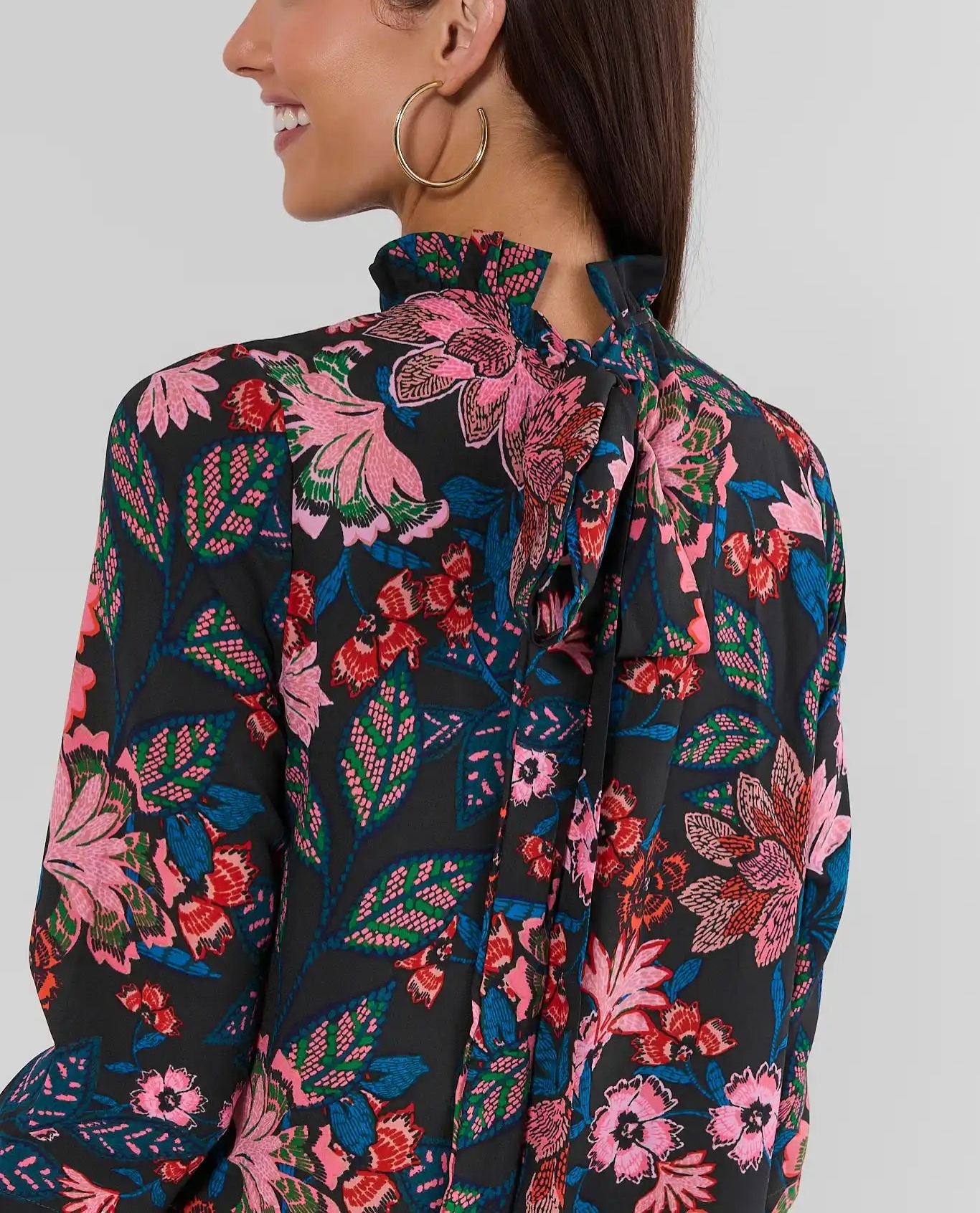Navy Floral Printed Maxi Dress