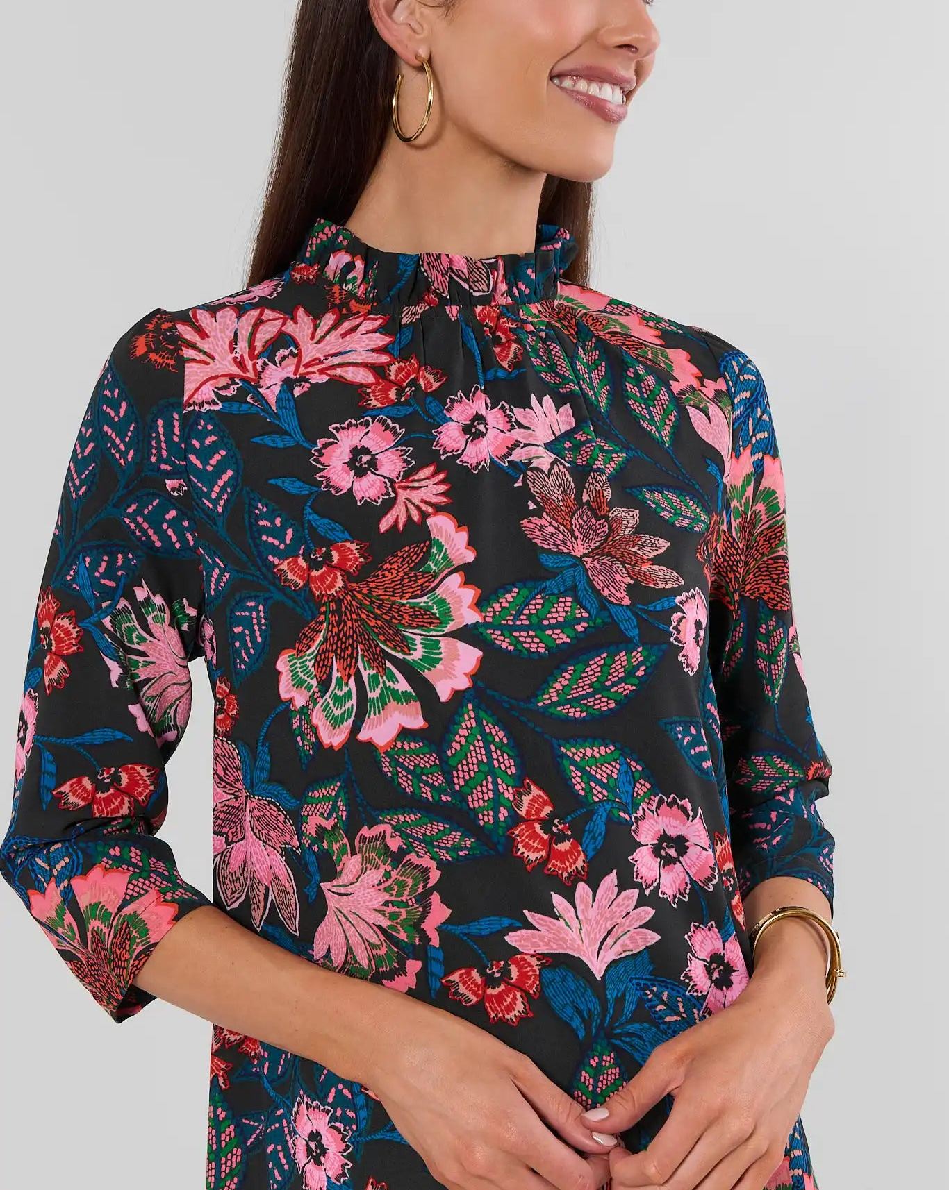 Navy Floral Printed Maxi Dress