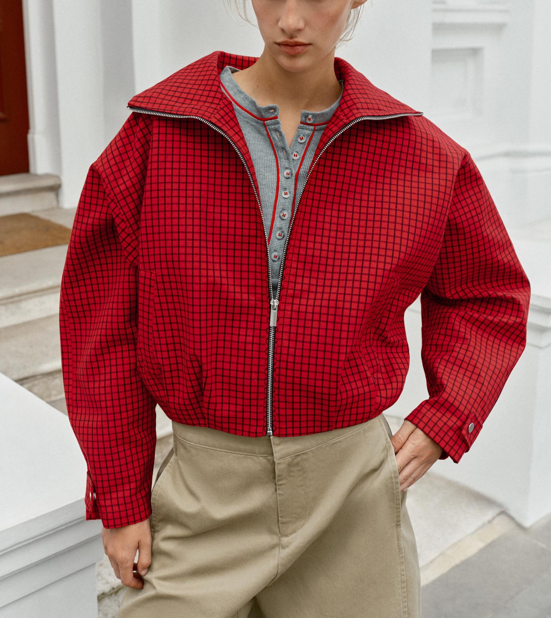 Plaid Bomber Jacket