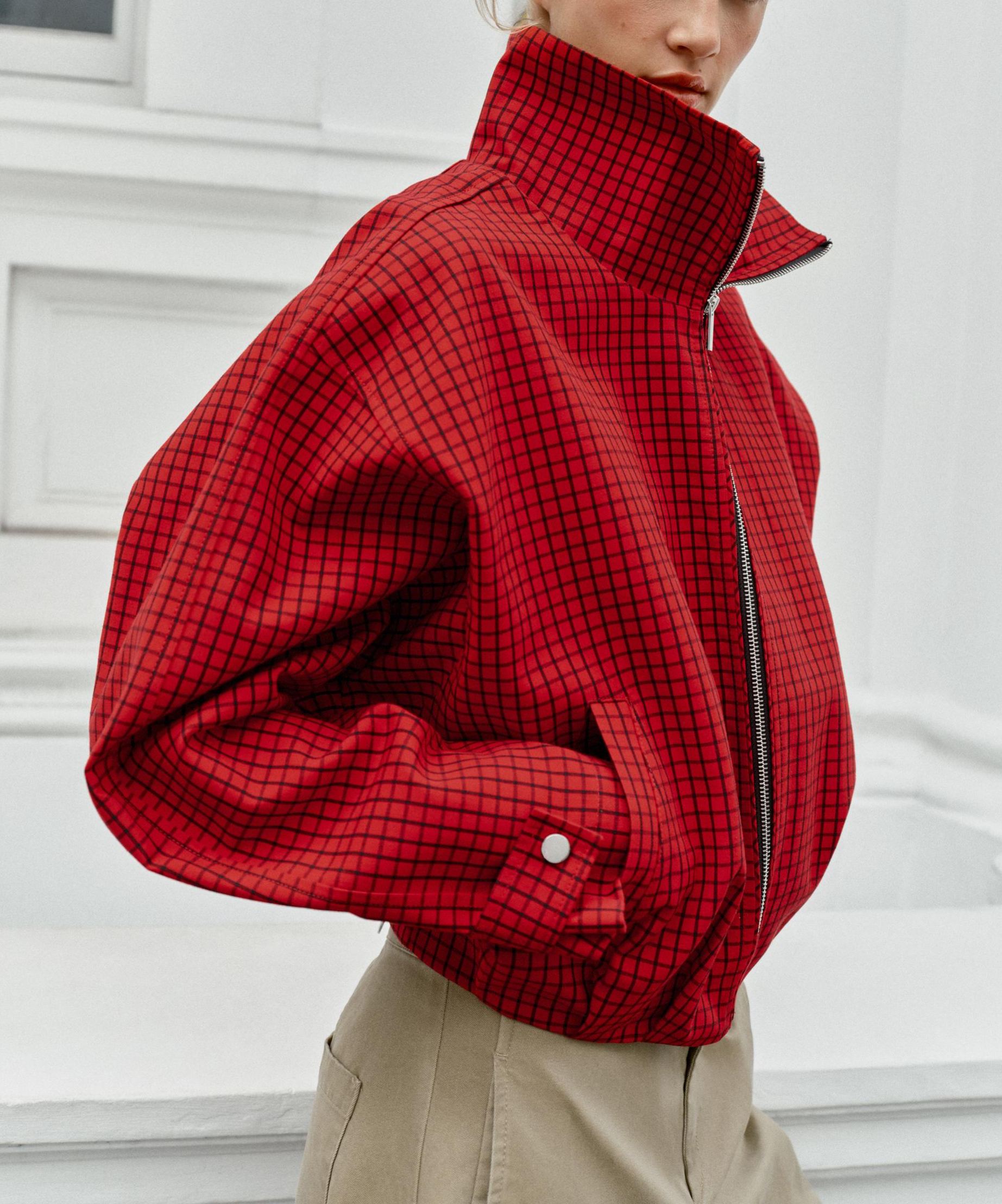 Plaid Bomber Jacket