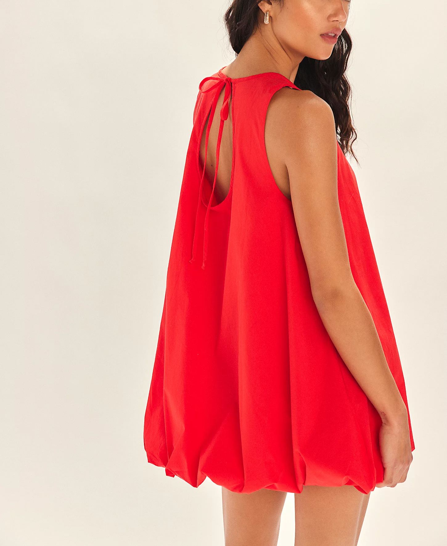 Hollow Bow Tie Bubble Dress