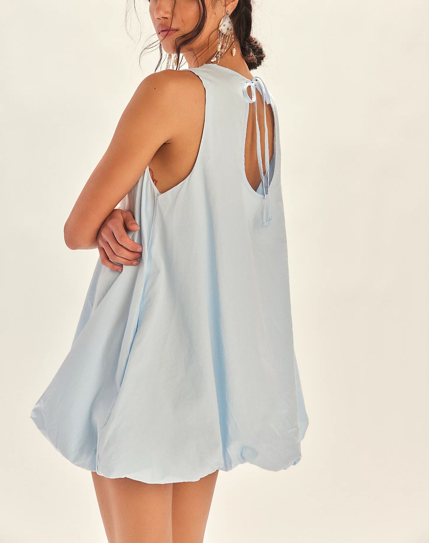 Hollow Bow Tie Bubble Dress