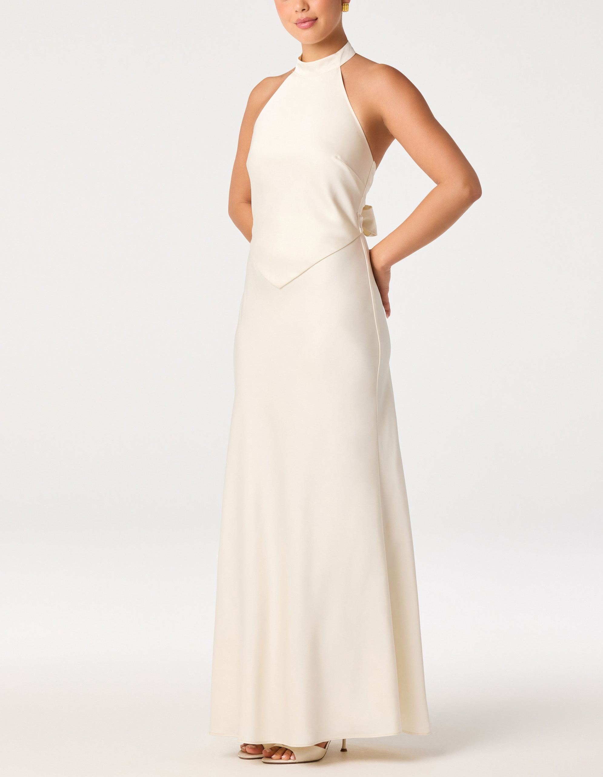 Satin Halter Maxi Dress