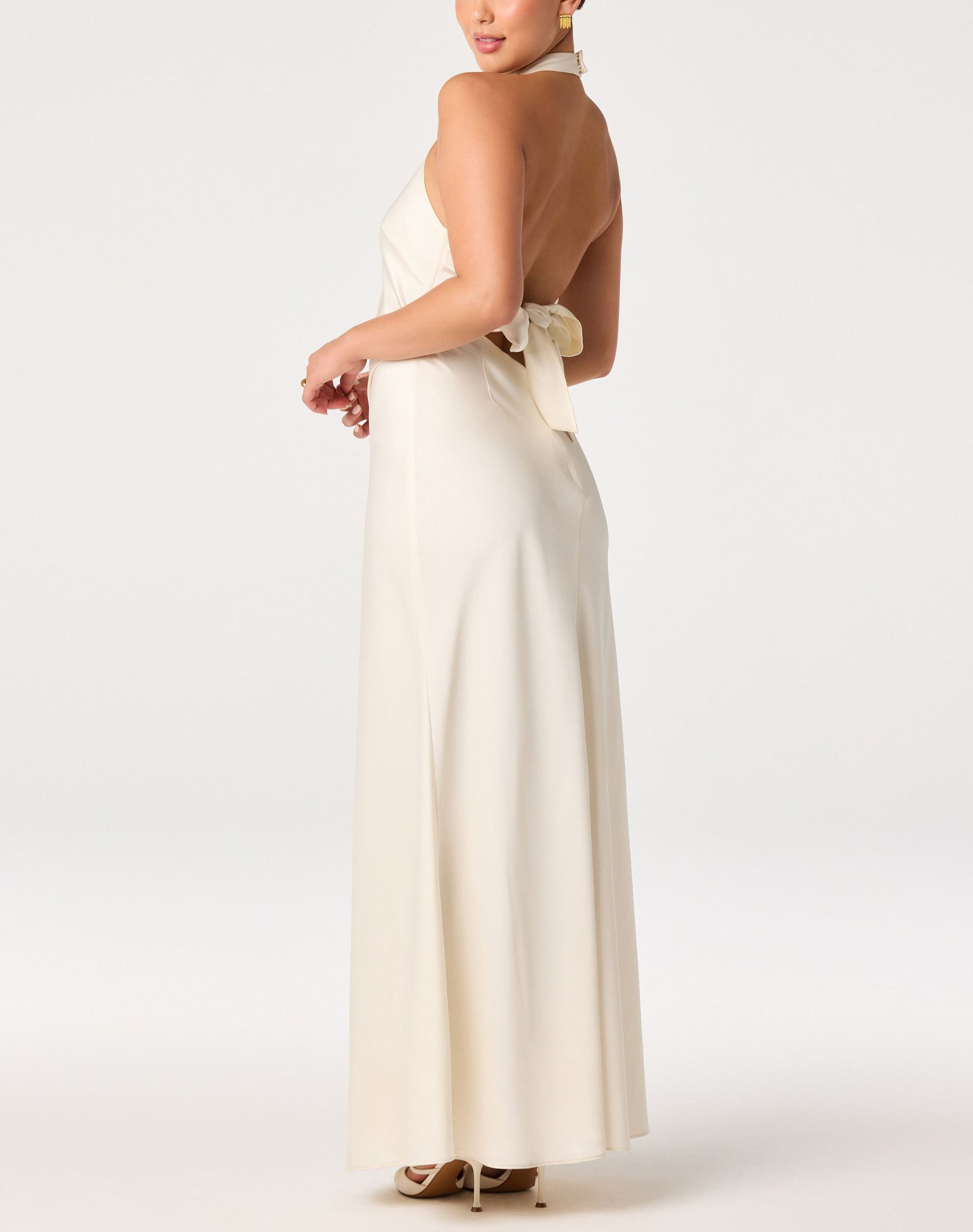 Satin Halter Maxi Dress