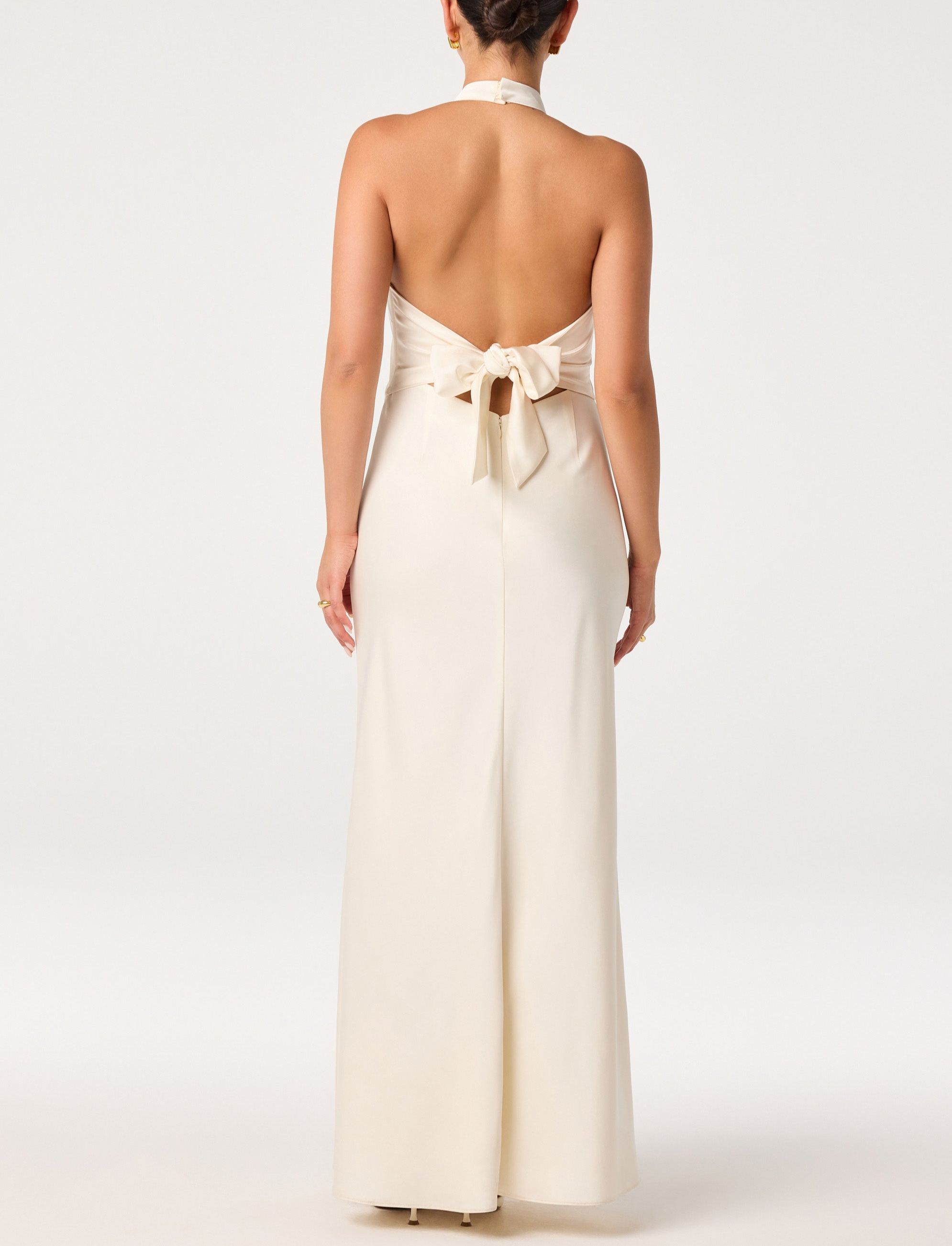 Satin Halter Maxi Dress