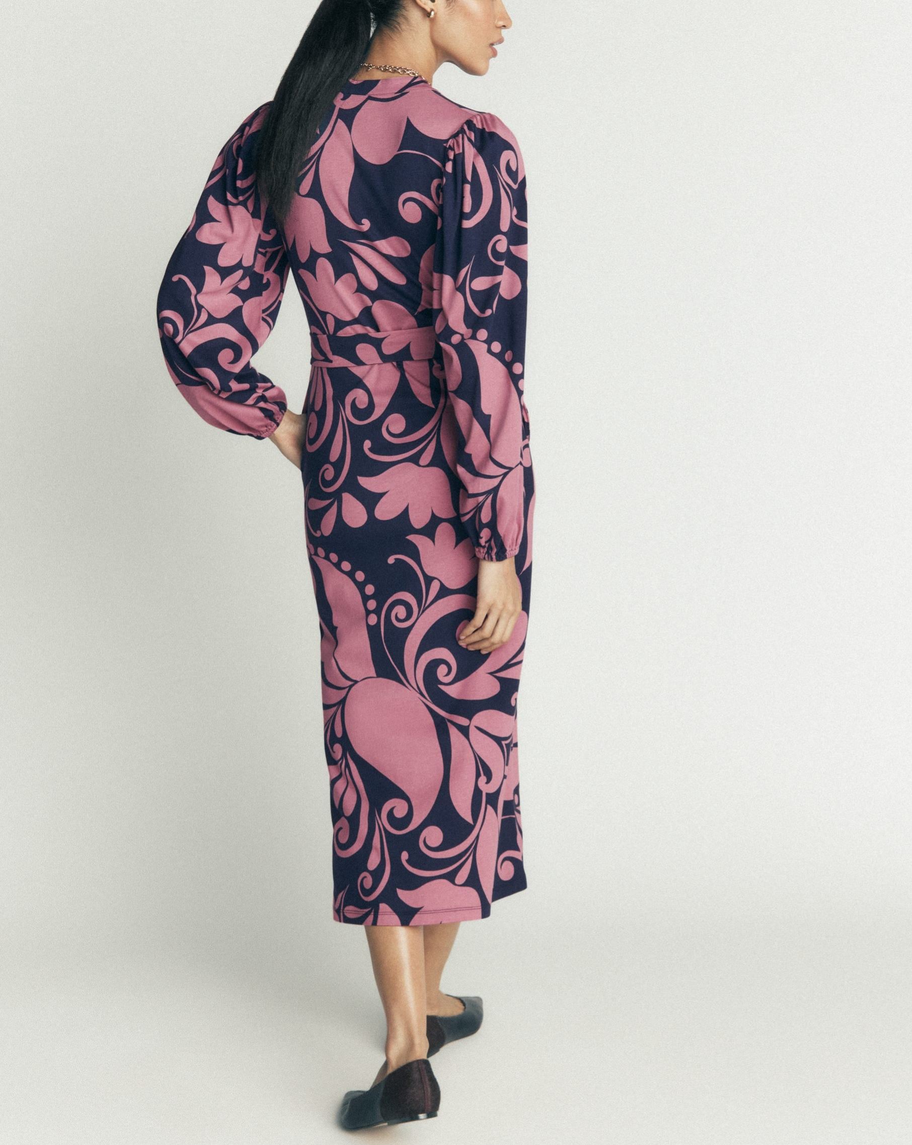 Belted Jersey Midi Dress