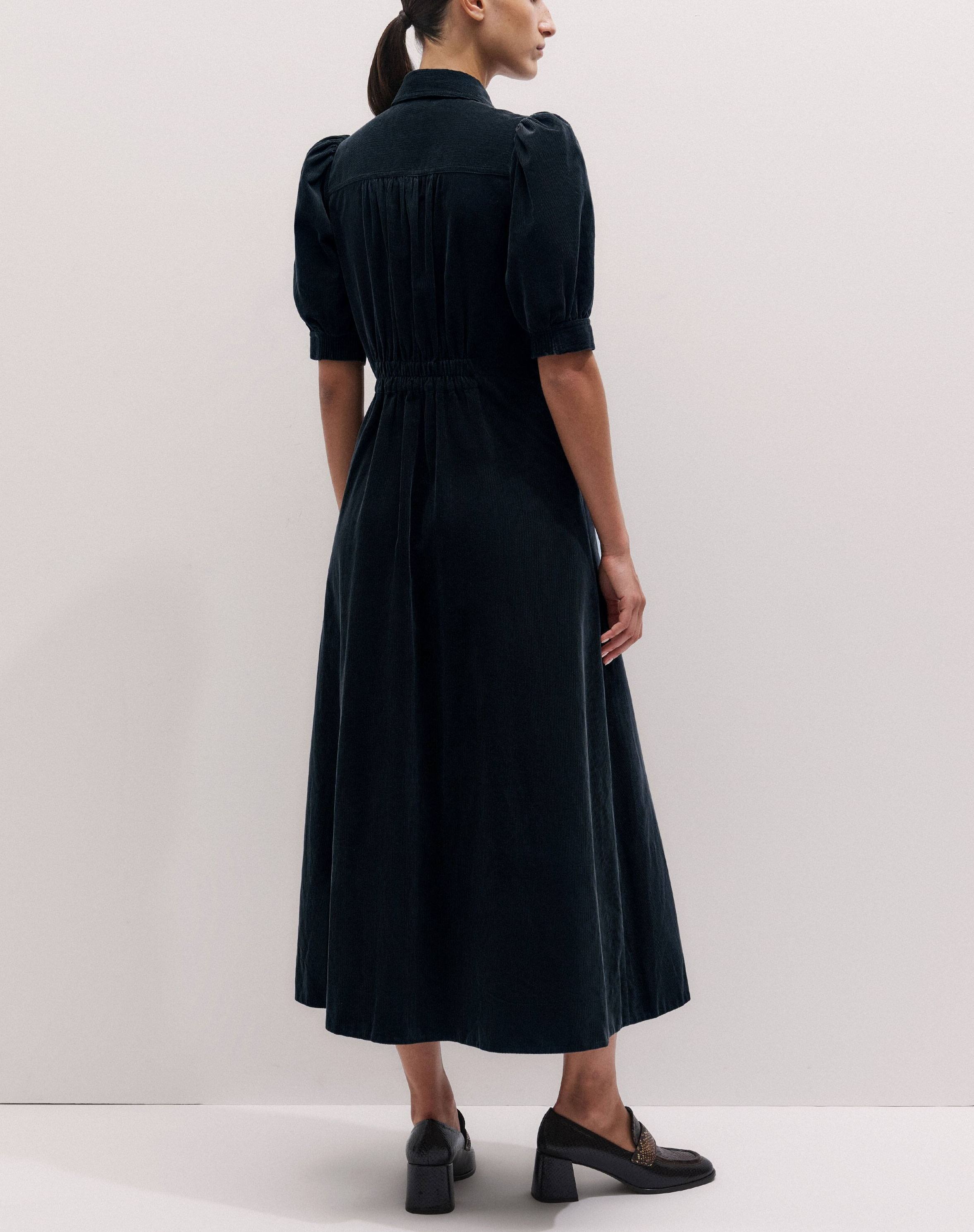 Elodie Corduroy Belted Midi Dress