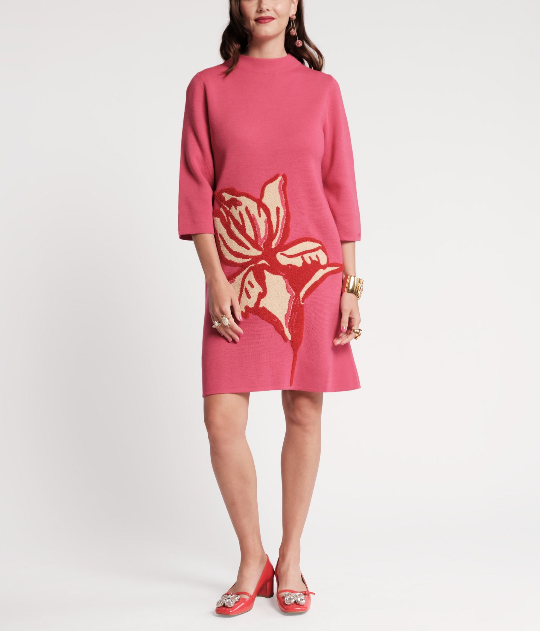 Annie Embroidered Wool Dress