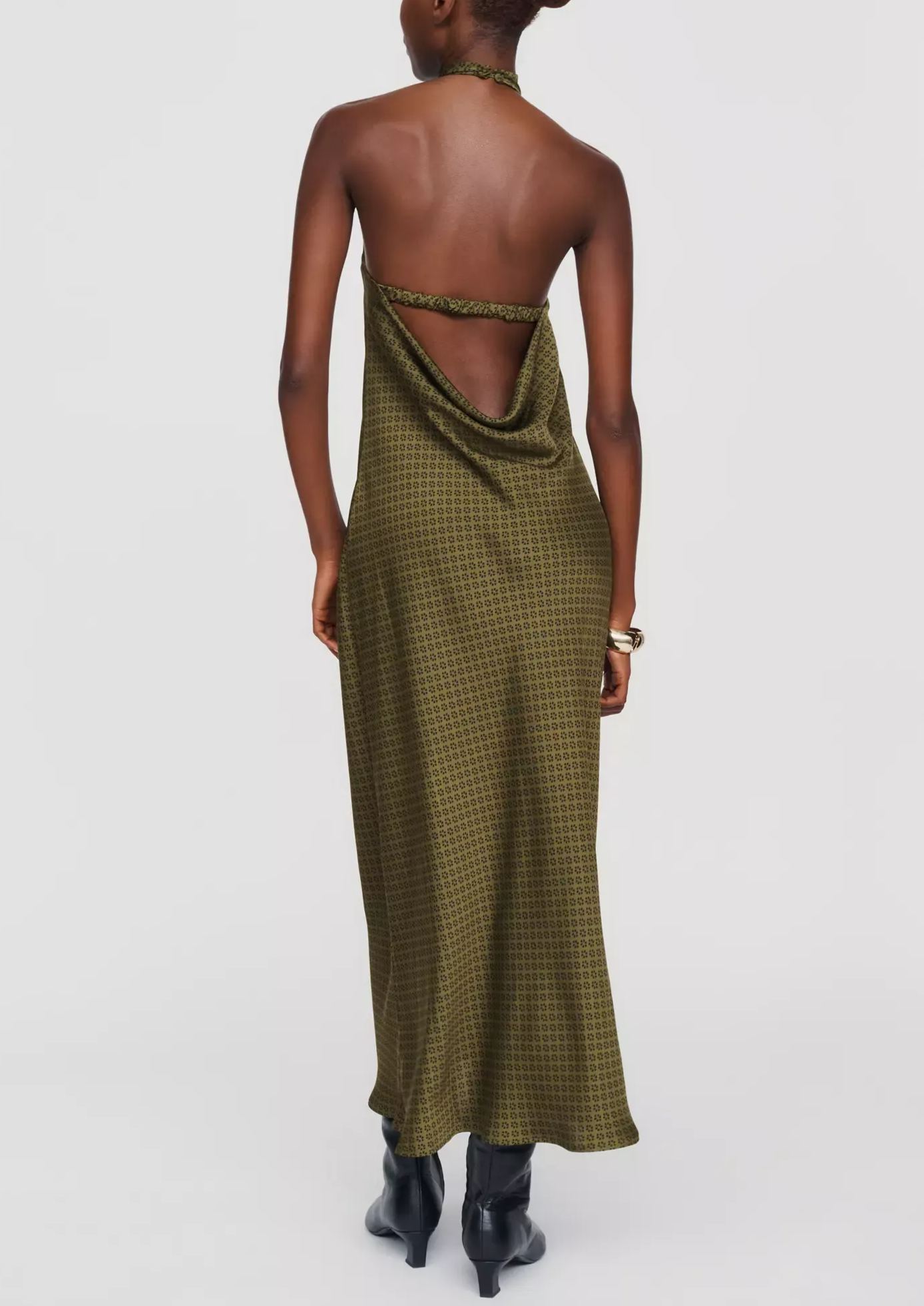 Jamie Satin Halter Midi Dress