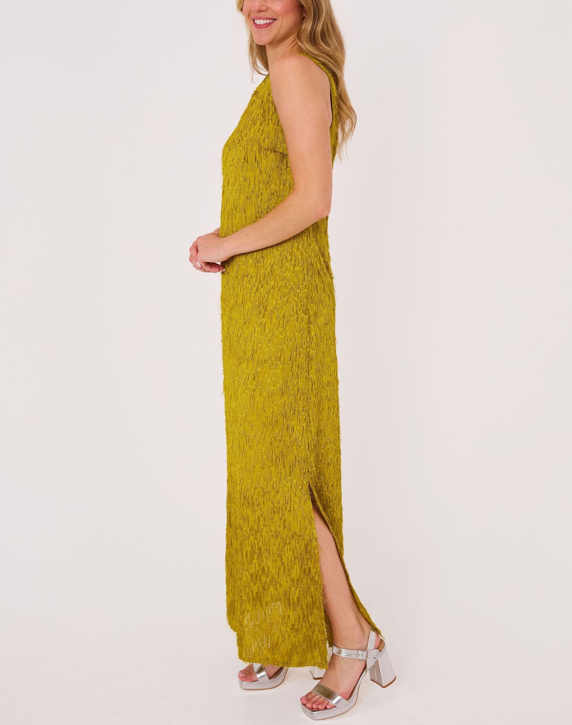Hannah Jewel Neckline Jacquard Shift Dress