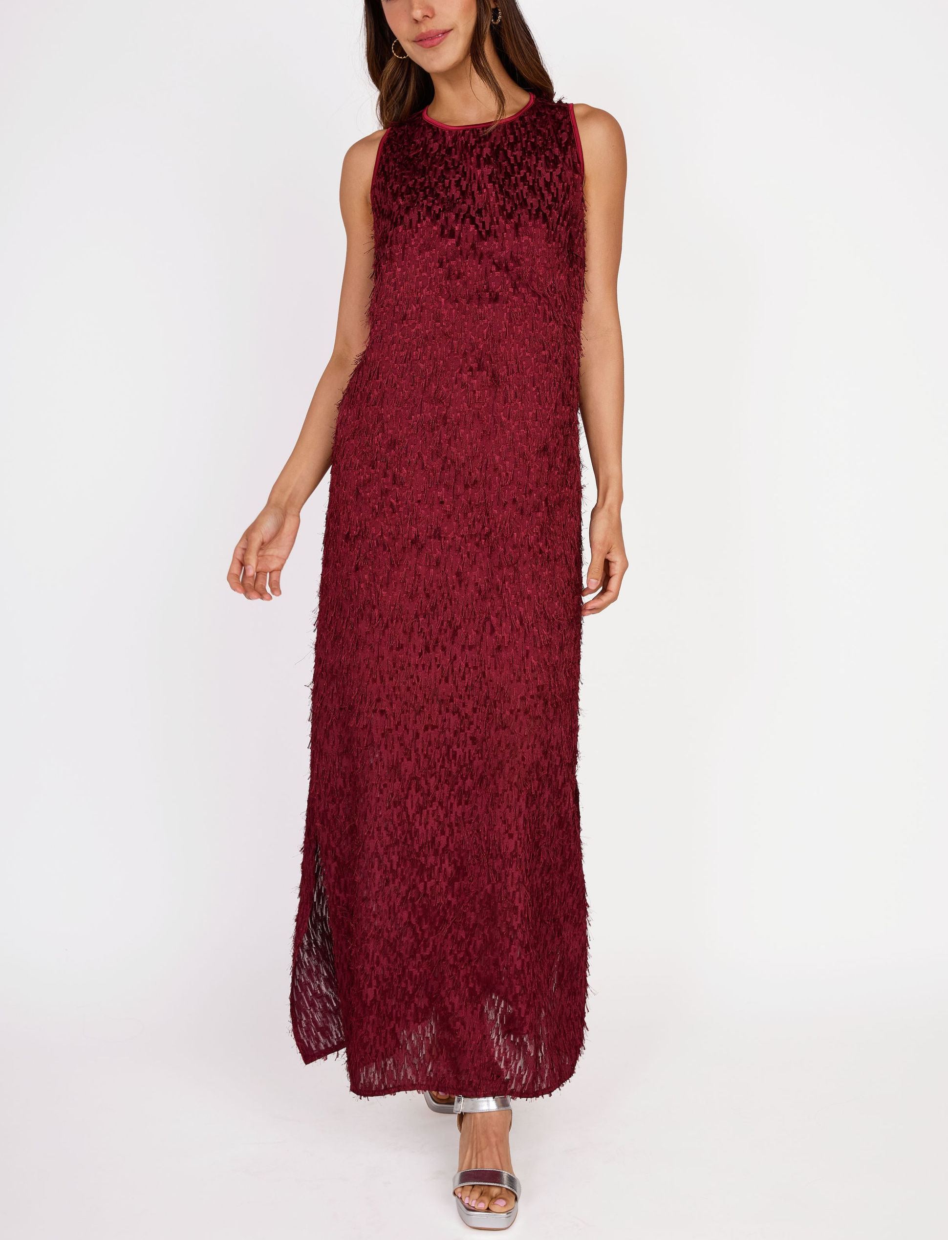 Hannah Jewel Neckline Jacquard Shift Dress