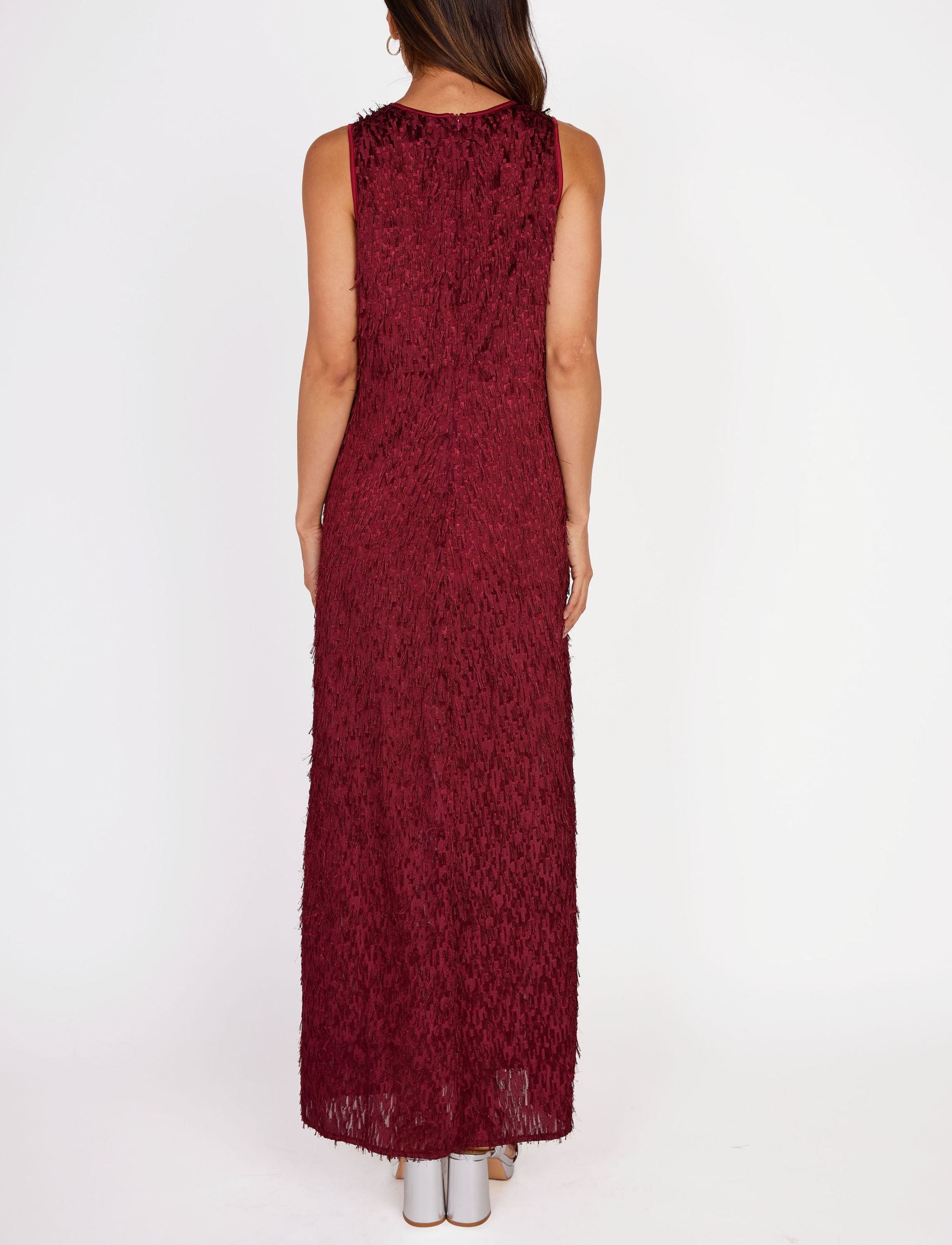 Hannah Jewel Neckline Jacquard Shift Dress