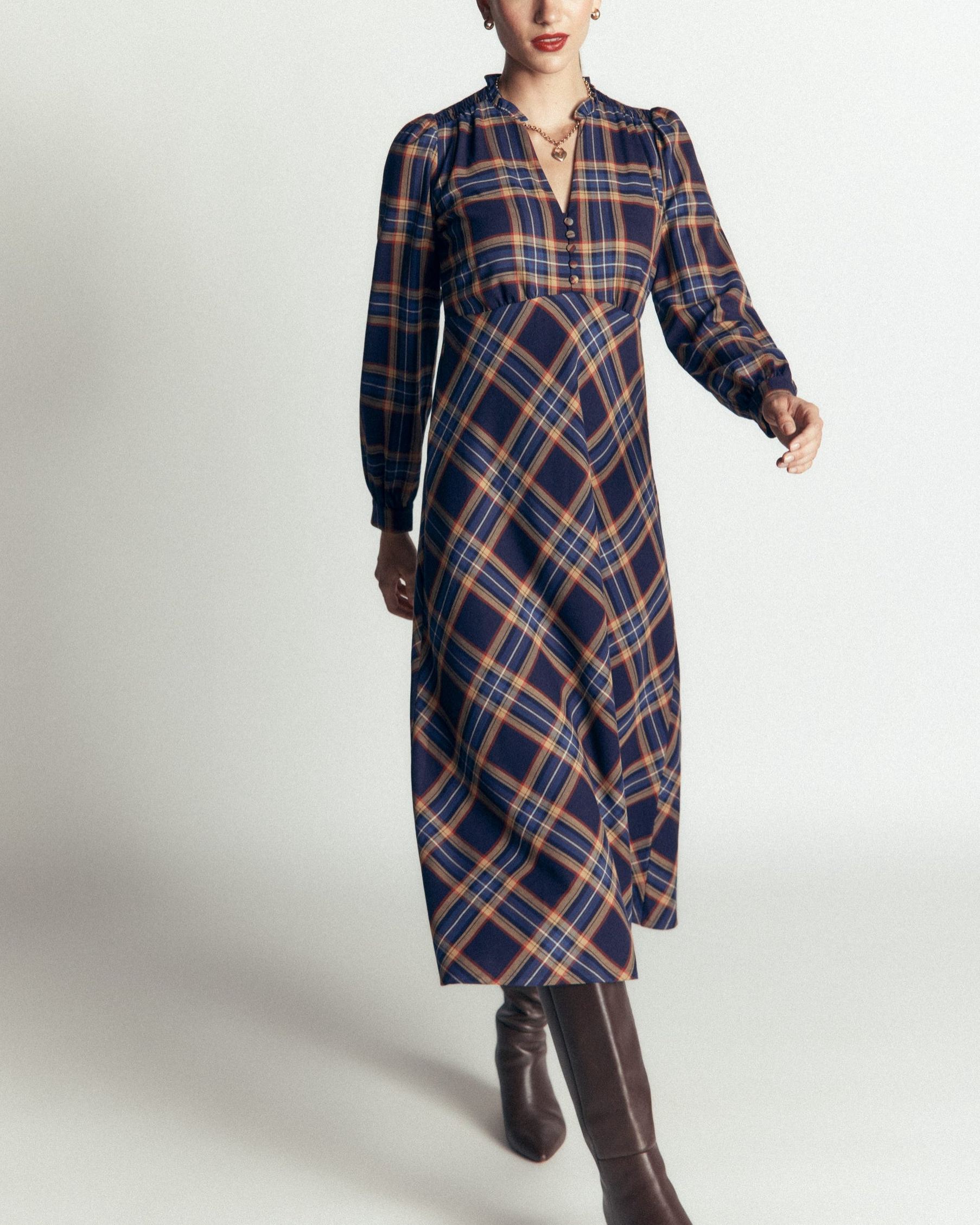 Cassie Checked Tea Dress