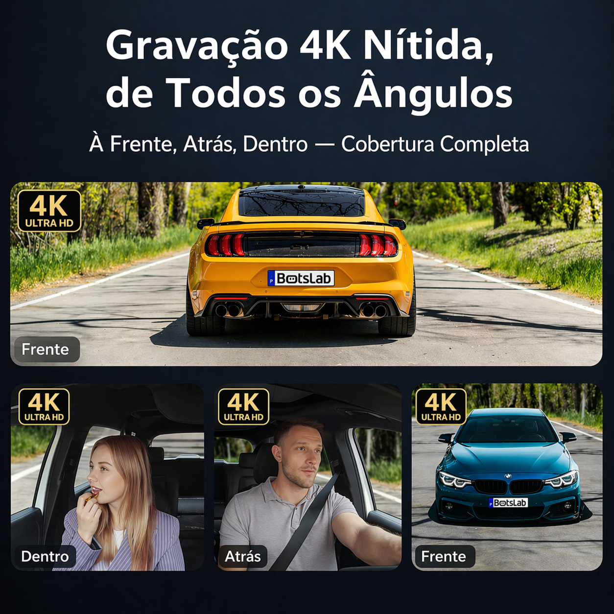 Câmara automóvel Garmin G980 com inteligência artificial e controlo por voz, equipada com quatro câmaras, ecrã panorâmico de 360°, visão noturna 4K Ultra HD e rastreamento por GPS