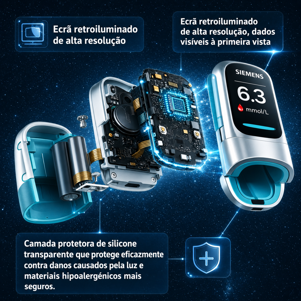 🔥 Glicosímetro Inteligente Não Invasivo Siemens™ – Medição de Glicose Indolor, Sem Agulhas e Rápida em Casa 🔥