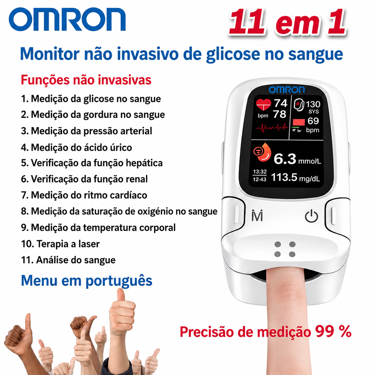 Medição fácil e sem agulhas em casa – para uma utilização segura e confortável