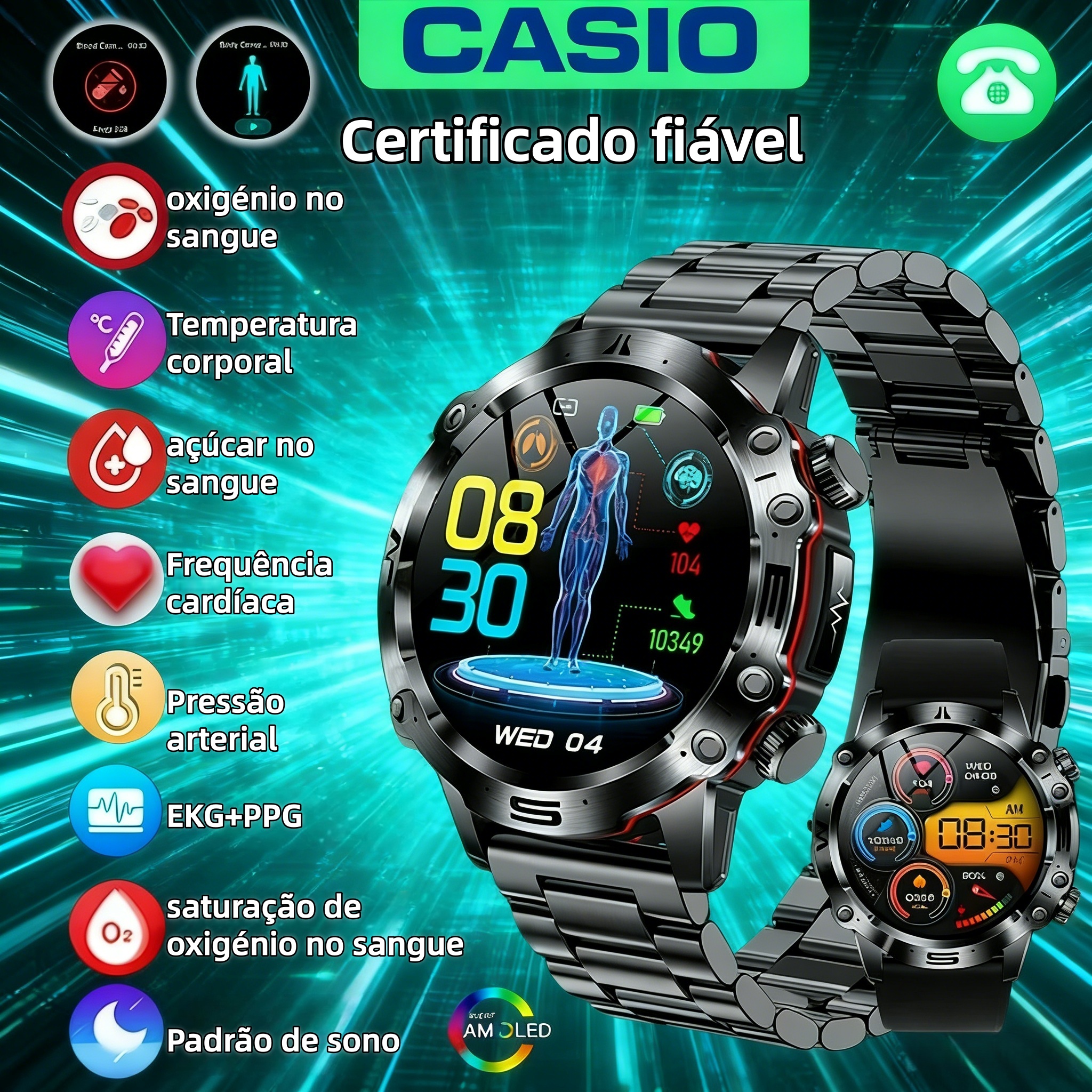 O marco da CASIO em 2026: o primeiro smartwatch capaz de "ler" os seus dados corporais.