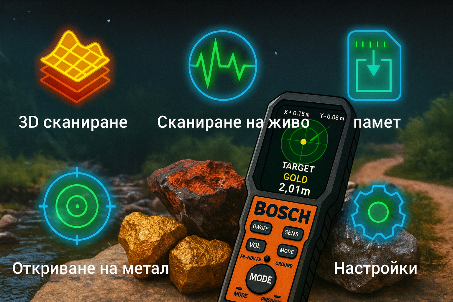 Високопрецизен металотърсач BOSCH