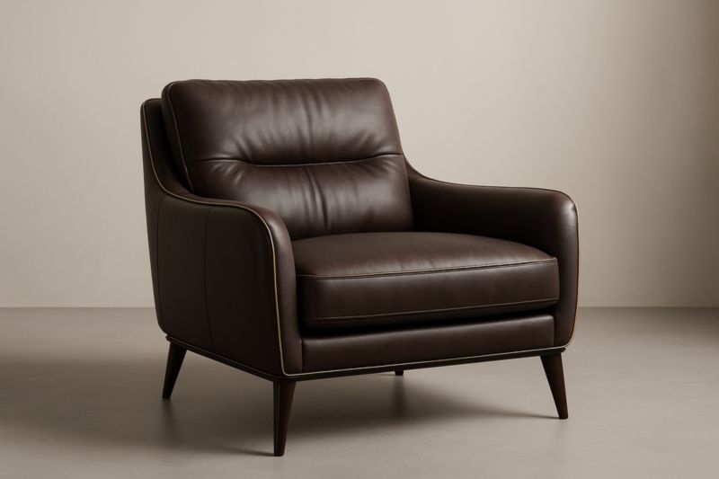 Fauteuil en cuir synthétique marron