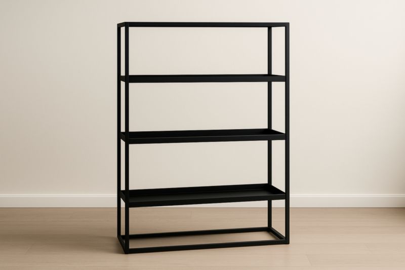Étagère métallique noire 4 niveaux 100x30x150 cm
