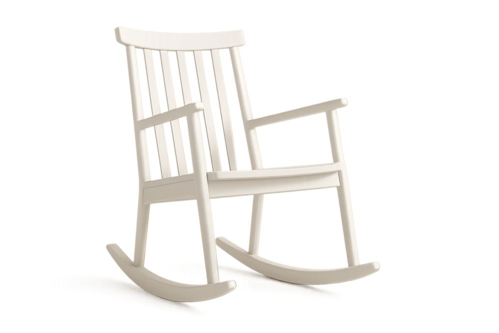 Sedia a dondolo in legno massello bianco-Nesthavenx