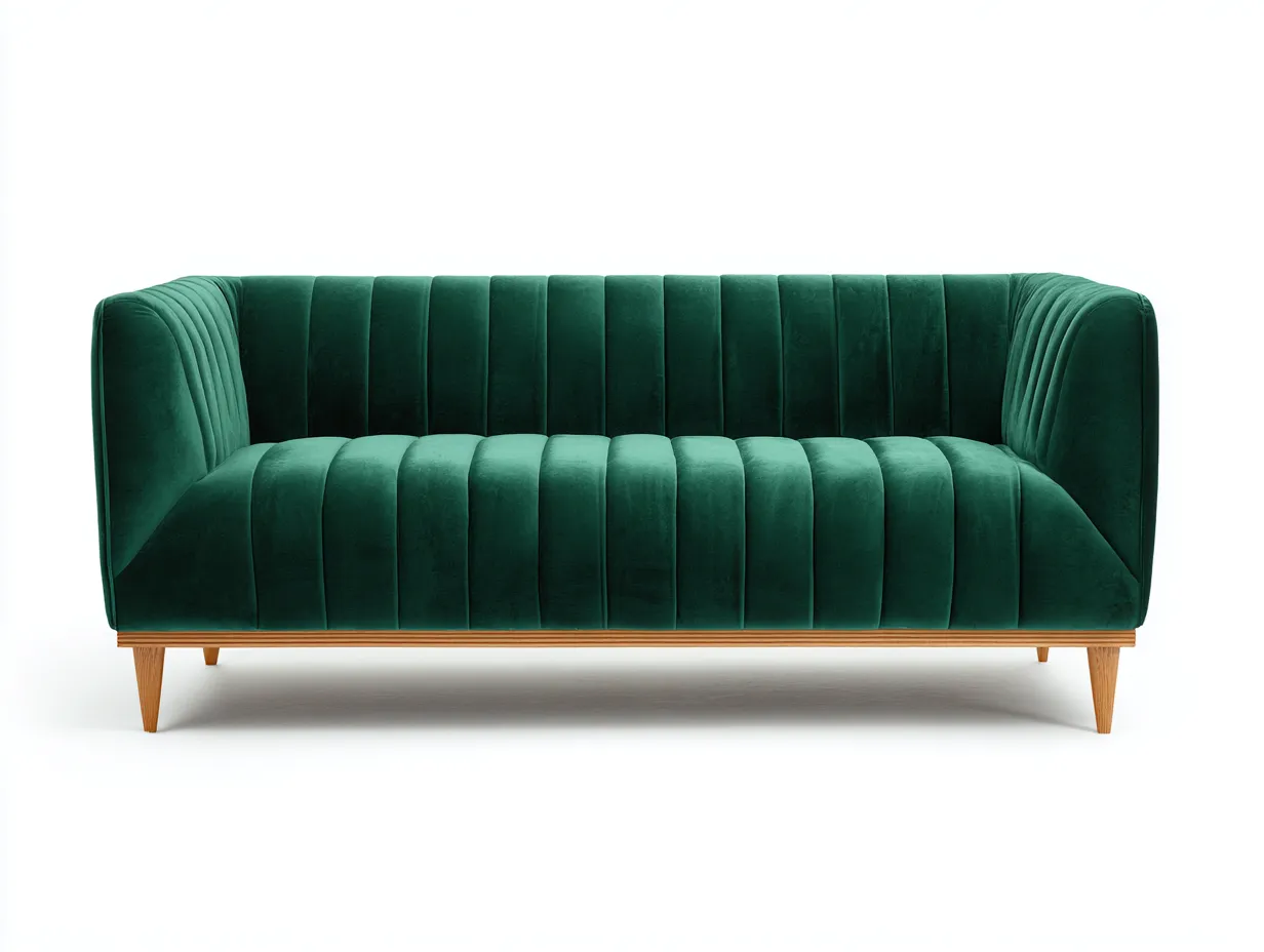 Divani a 3 posti-Tessuto-Velluto-Legno-226x92x84 cm-Verde smeraldo-Stile moderno-Pineuply