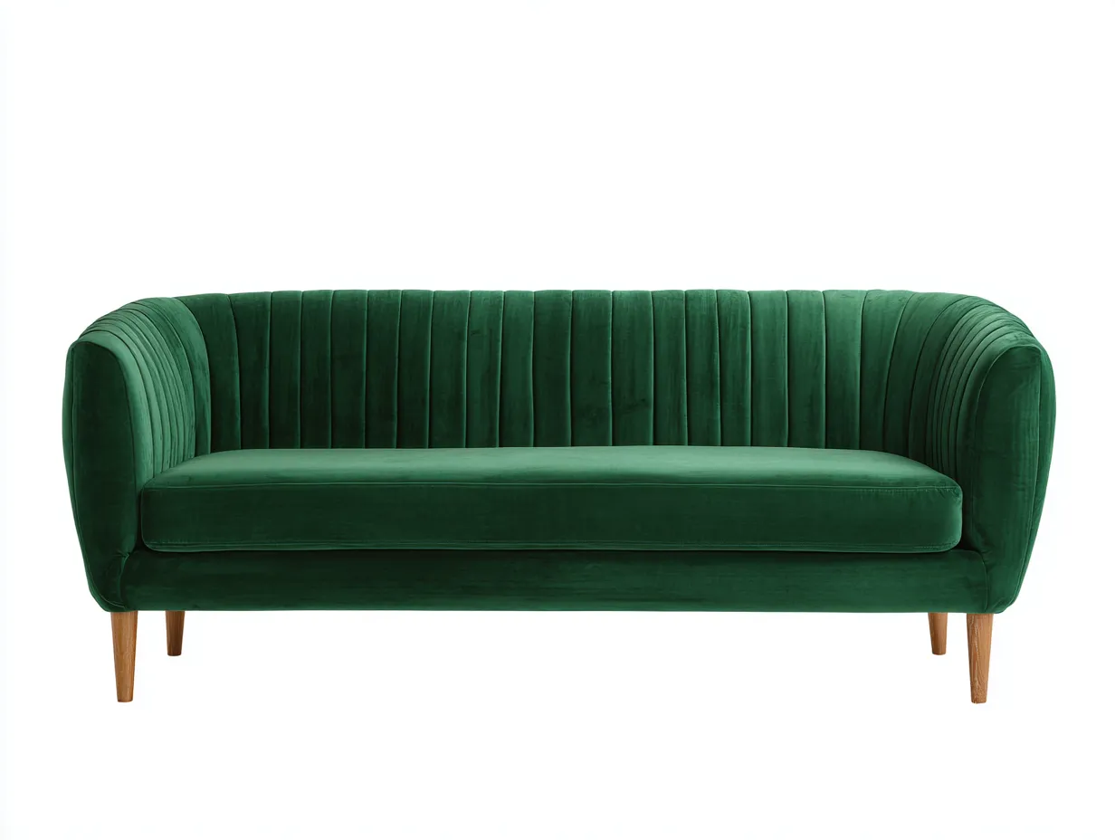 Divani a 3 posti-Tessuto-Velluto-Legno-234x96x85 cm-Verde smeraldo-Stile contemporaneo-Pineuply