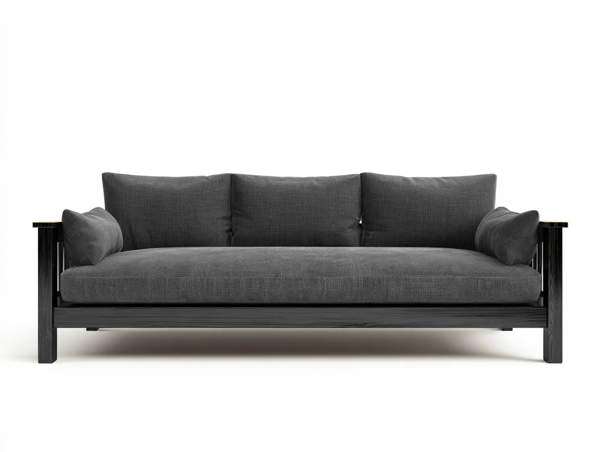 Divani a 3 posti-Tessuto-Legno-248x102x82 cm-Grigio scuro-Stile contemporaneo-Pineuply