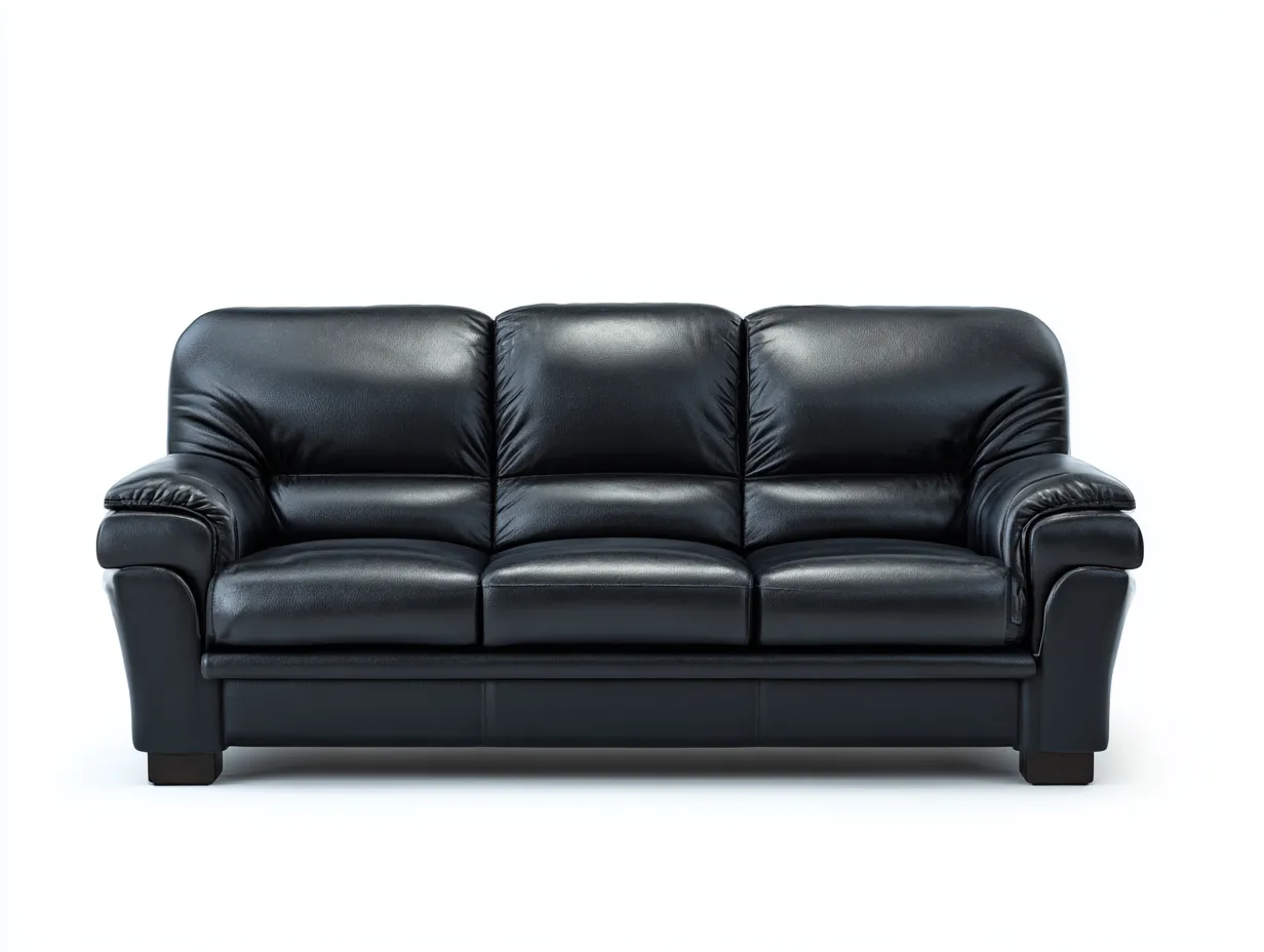 Divani a 3 posti-Pelle-232x96x88 cm-Nero-Stile classico-Pineuply