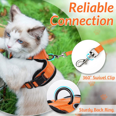 Cat Leash Set Breathable Reflective Strips Jacket 11 Color Adjustable Vest Harnesses