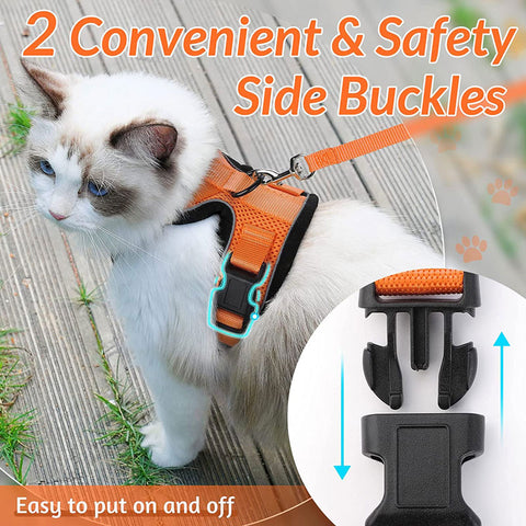 Cat Leash Set Breathable Reflective Strips Jacket 11 Color Adjustable Vest Harnesses
